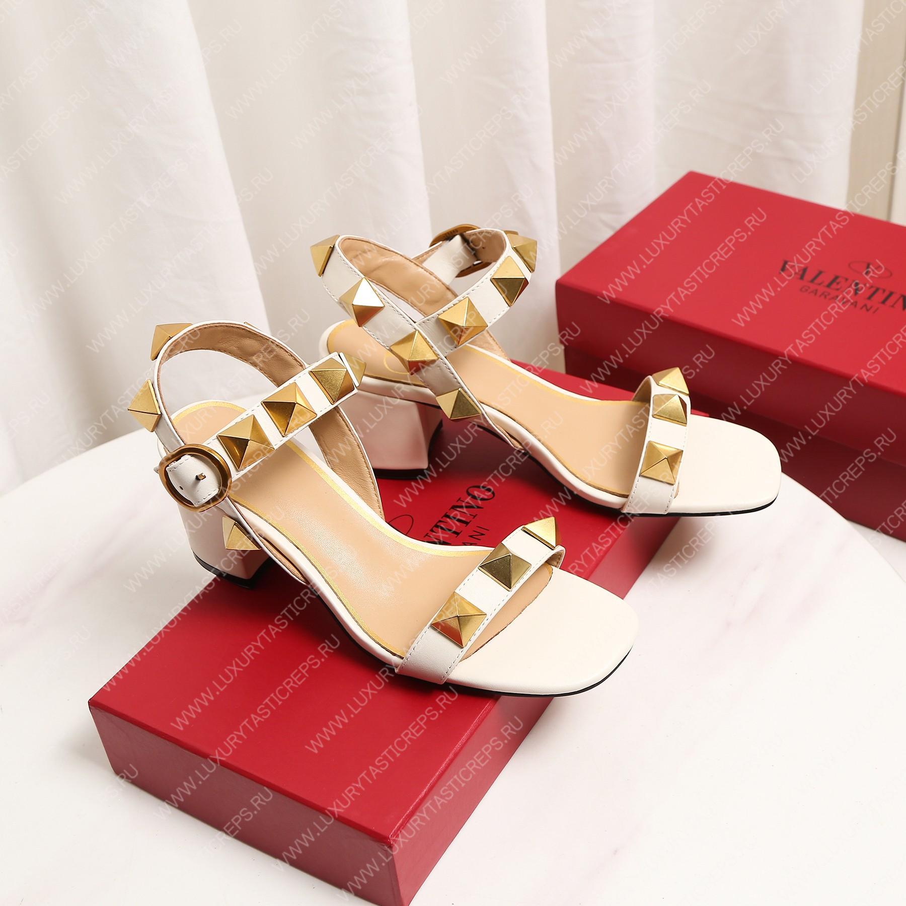 VALENTINO ROMAN STUD SANDAL WHITE 2W2S0CR2ZWM