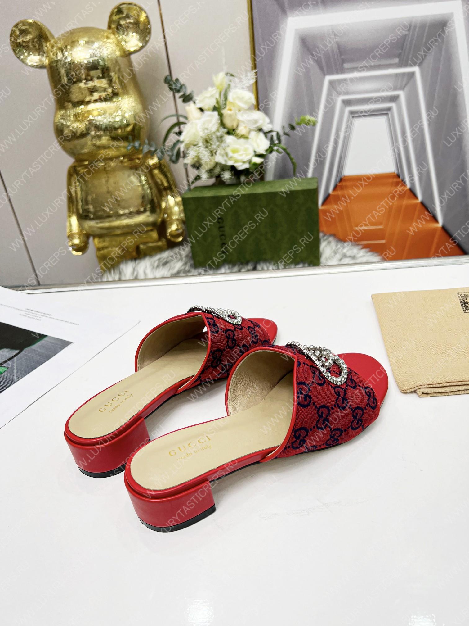 G*u*i canvas and rubber slides red 1473721