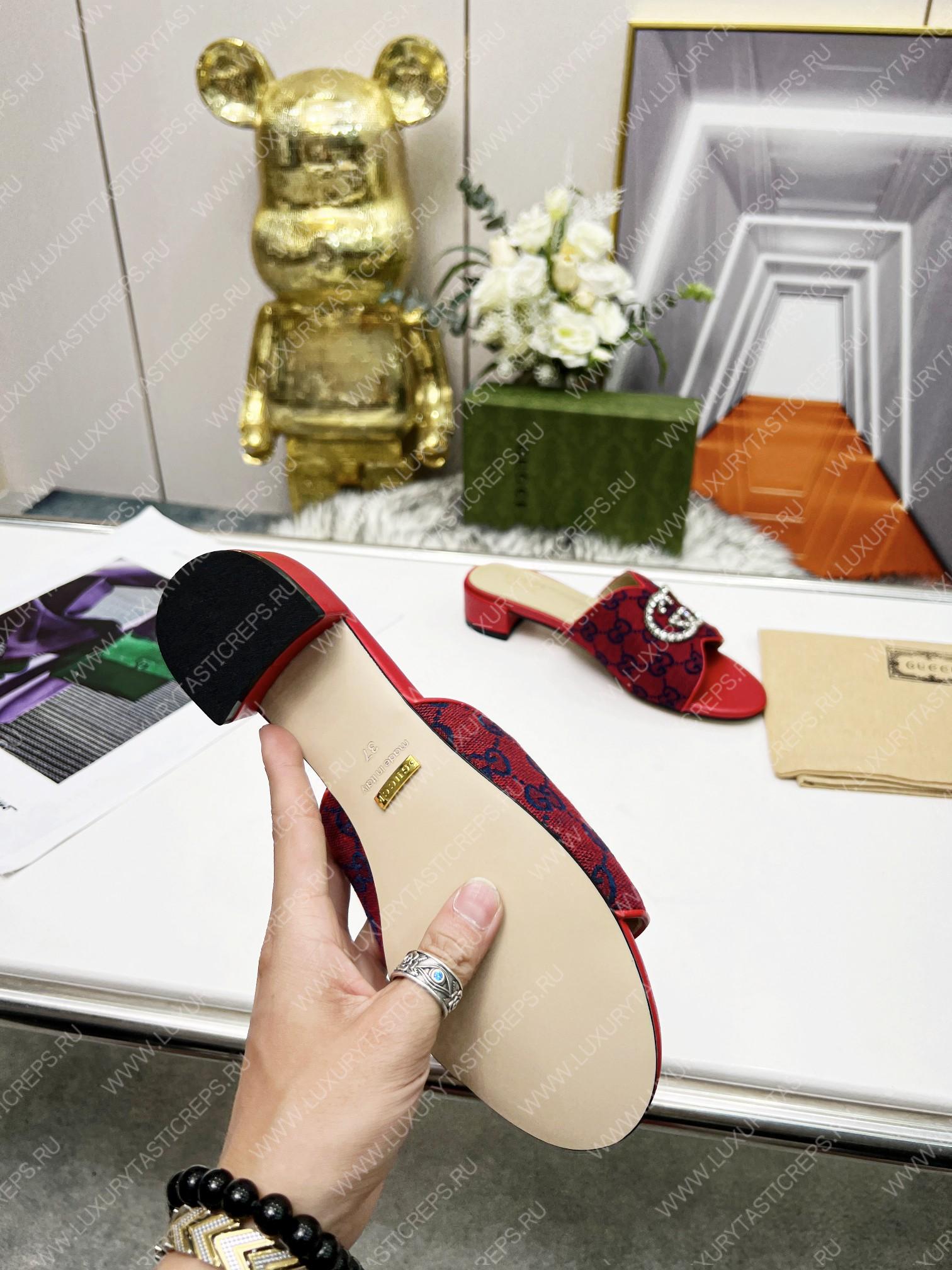 G*u*i canvas and rubber slides red 1473721