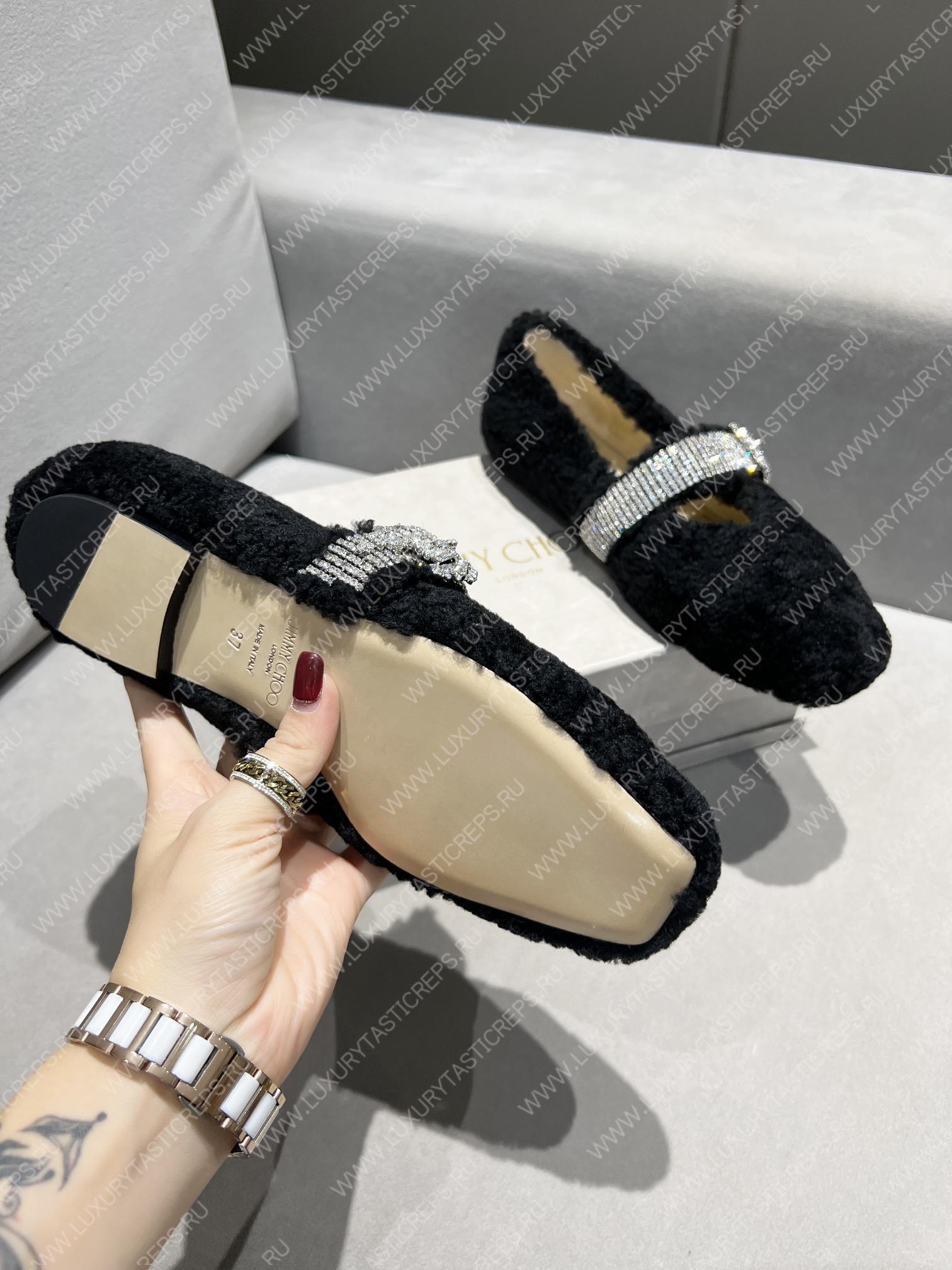 JIMMY CHOO KRISTA FLAT BLACK KRISTAFLATZVO