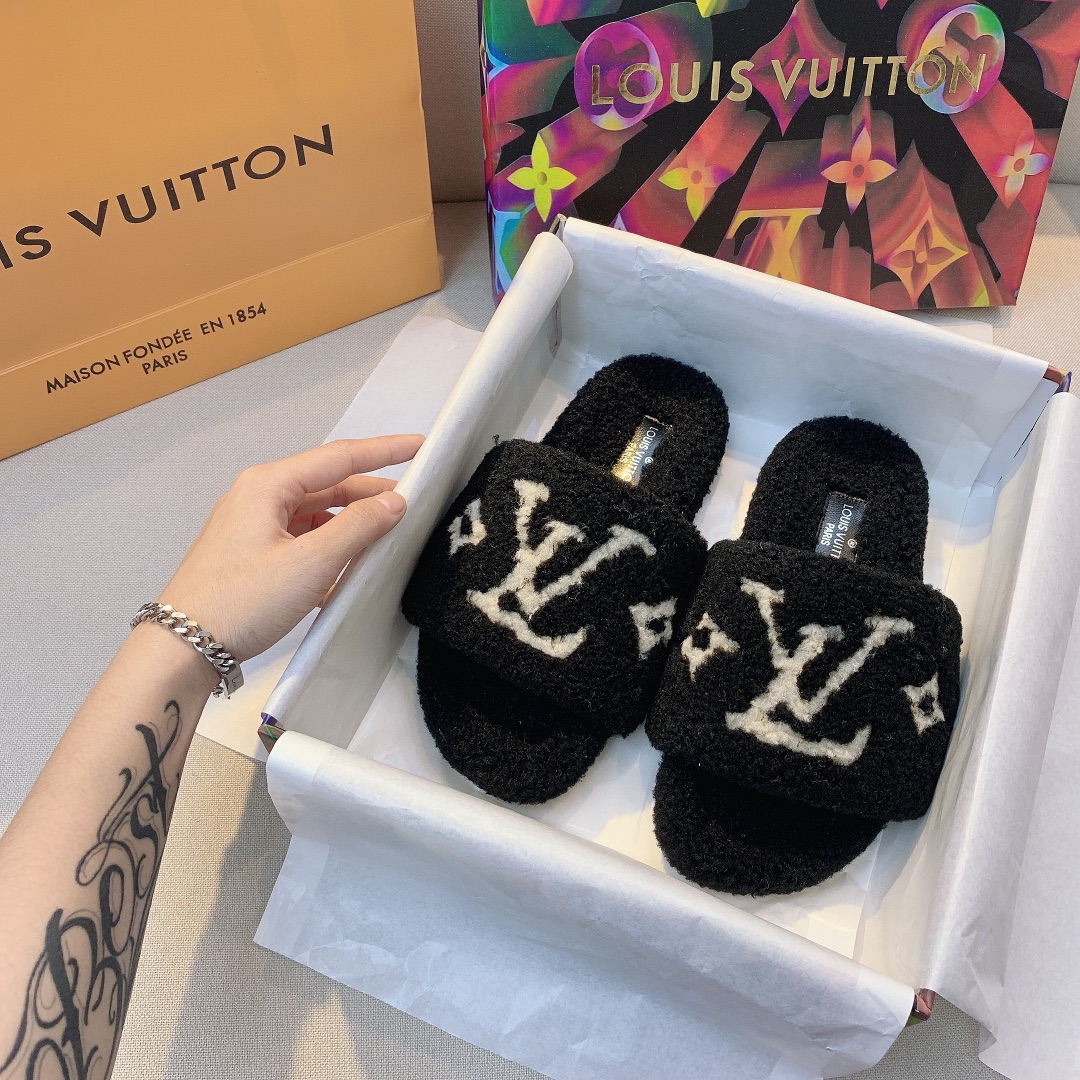 L**is vitton paseo flat comfort mule noir 1a8zin