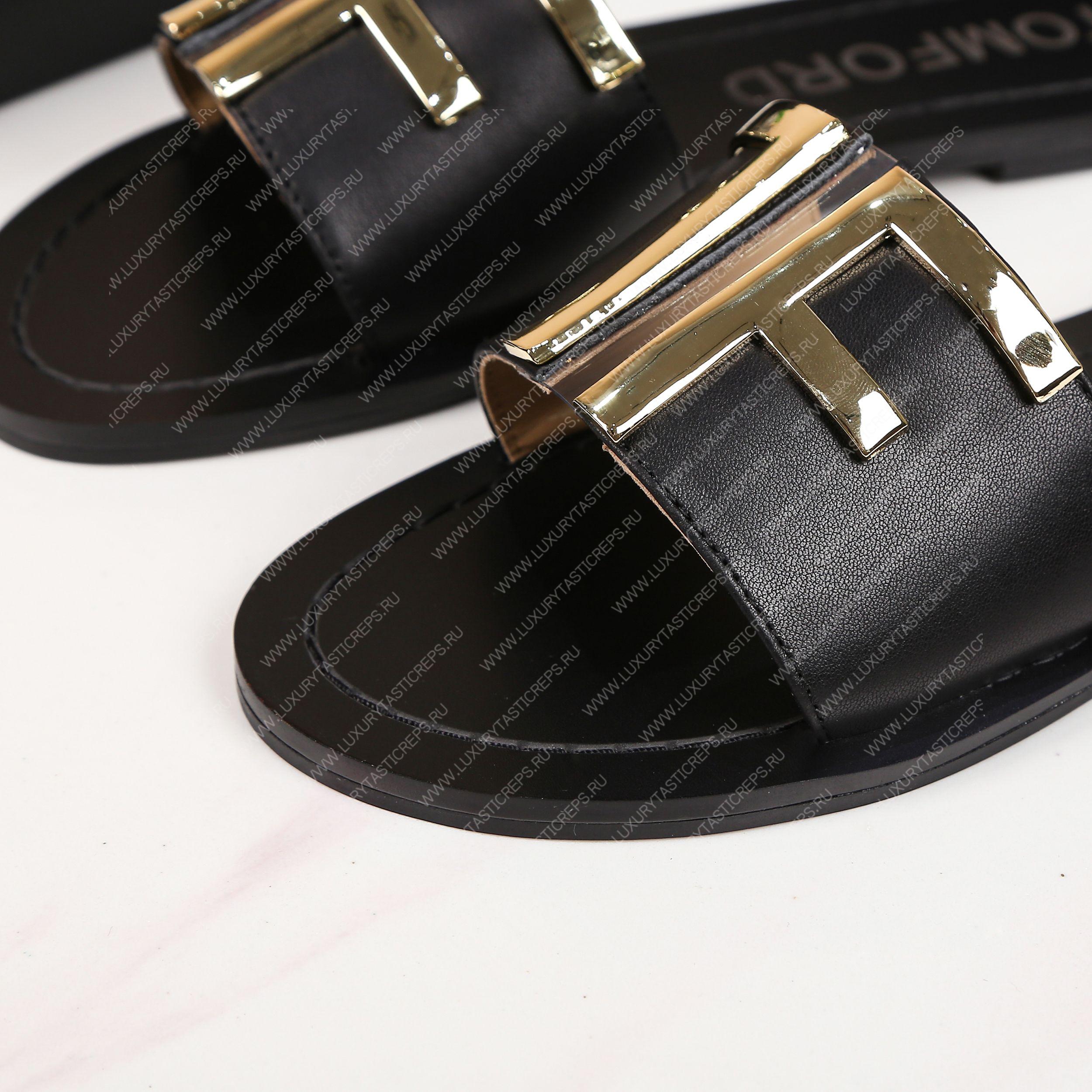 TOM FORD PLAQUE SLIDES BLACK W2408TVAX