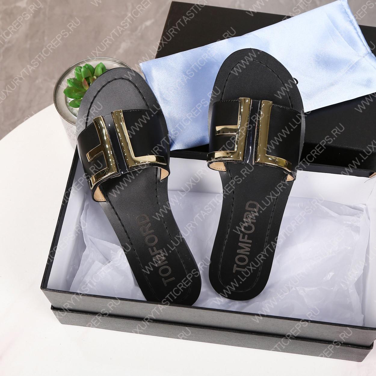 TOM FORD PLAQUE SLIDES BLACK W2408TVAX