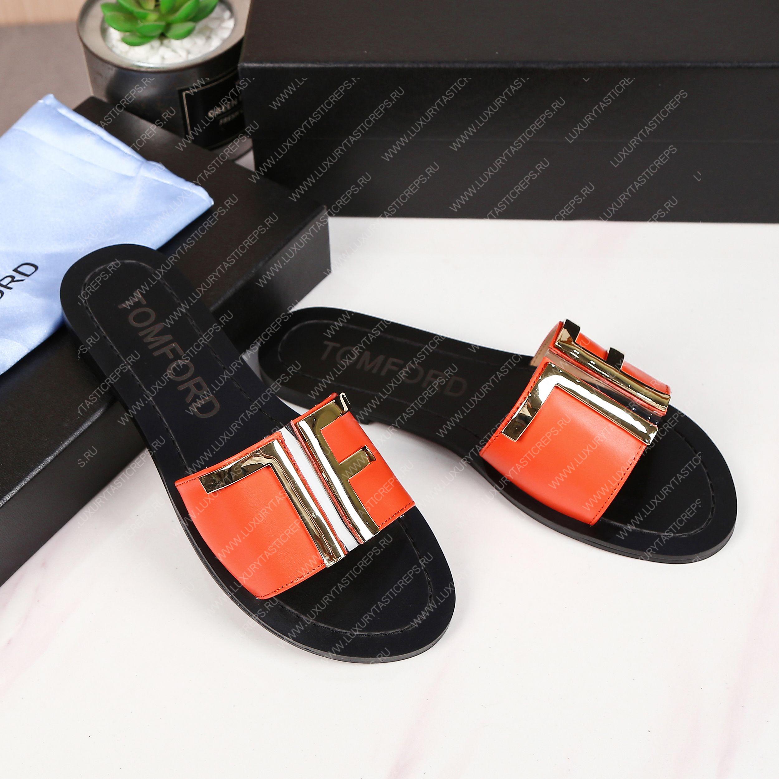 TOM FORD PLAQUE SLIDES ORANGE W2408TVAX