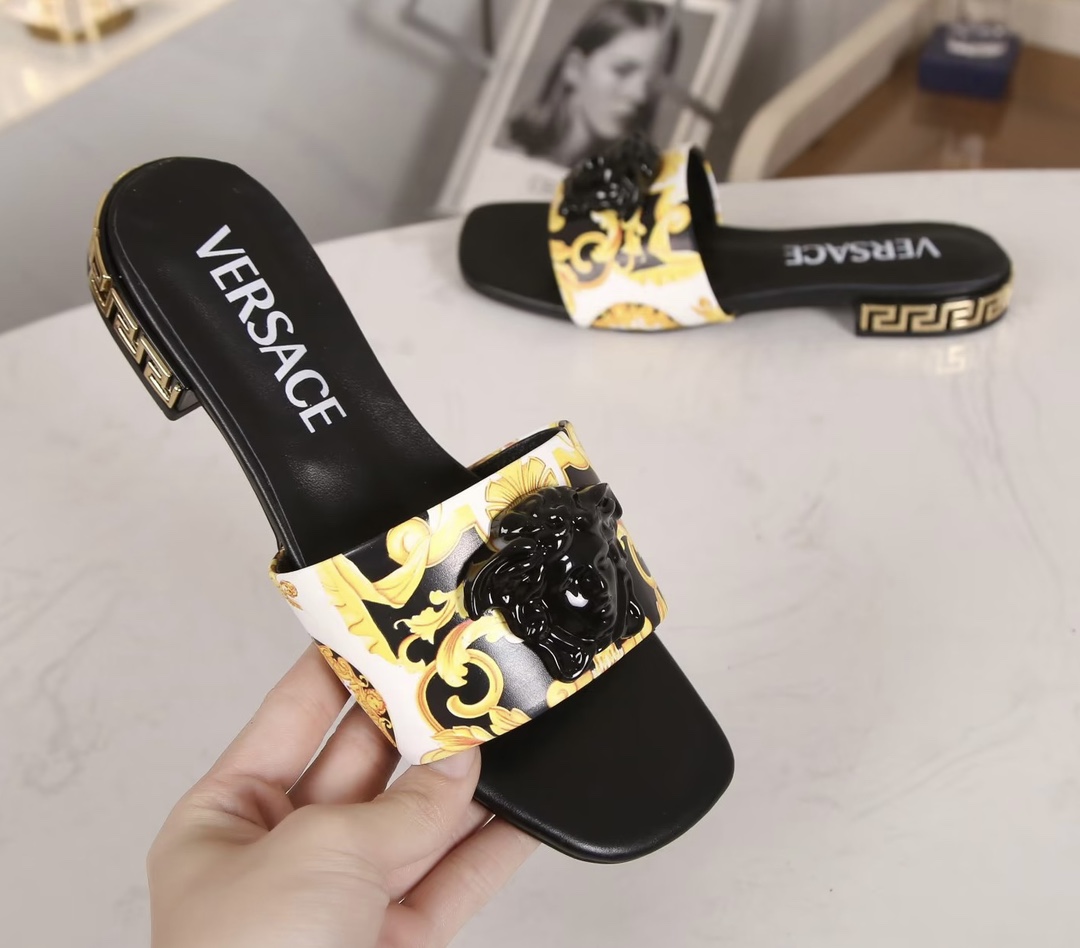 VERSACE GRECA MULES BLACK 1003221