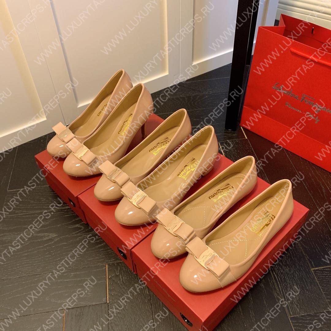 FERRAGAMO VERA BOW PUMP SHOE AMARETTI 01B221