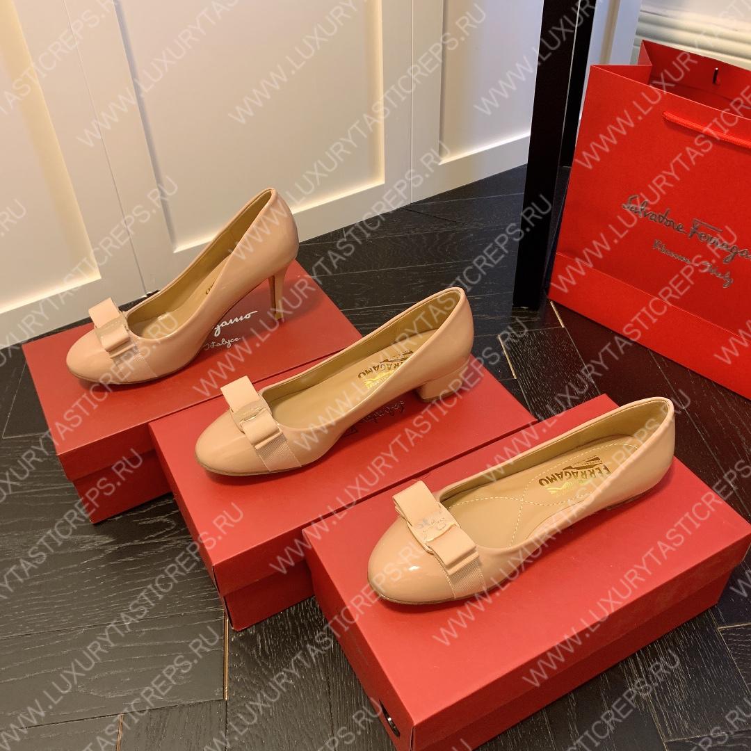 FERRAGAMO VERA BOW PUMP SHOE AMARETTI 01B221