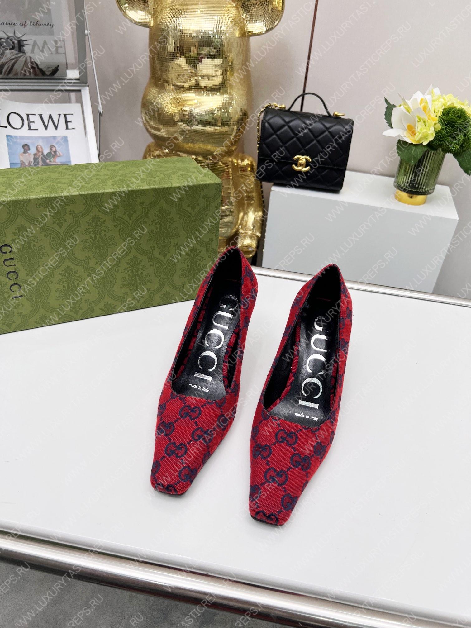 G*u*i women high heel pump red/dark blue 723430