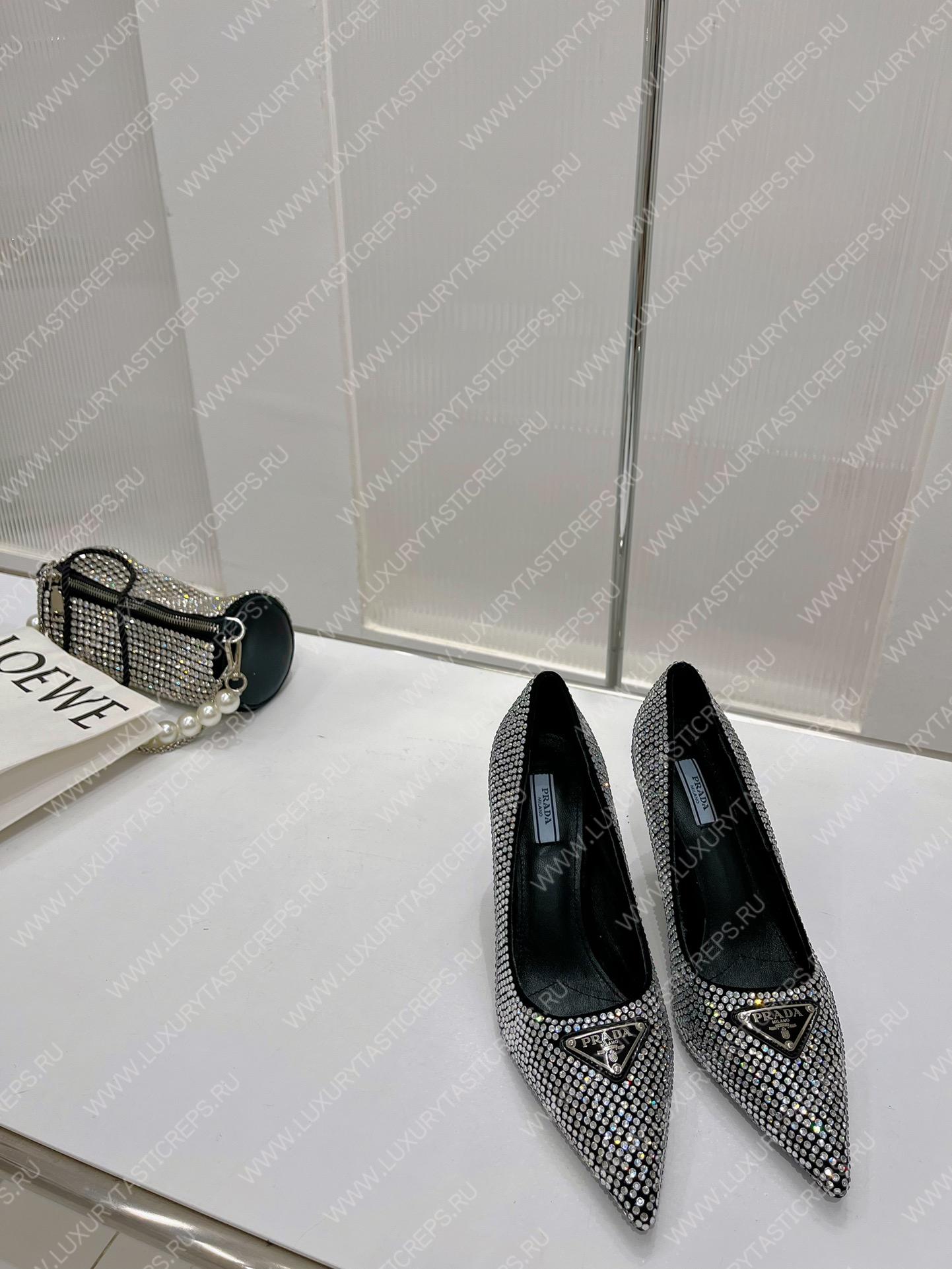 Pra*a slingback pump with crystals crystal 1i001n