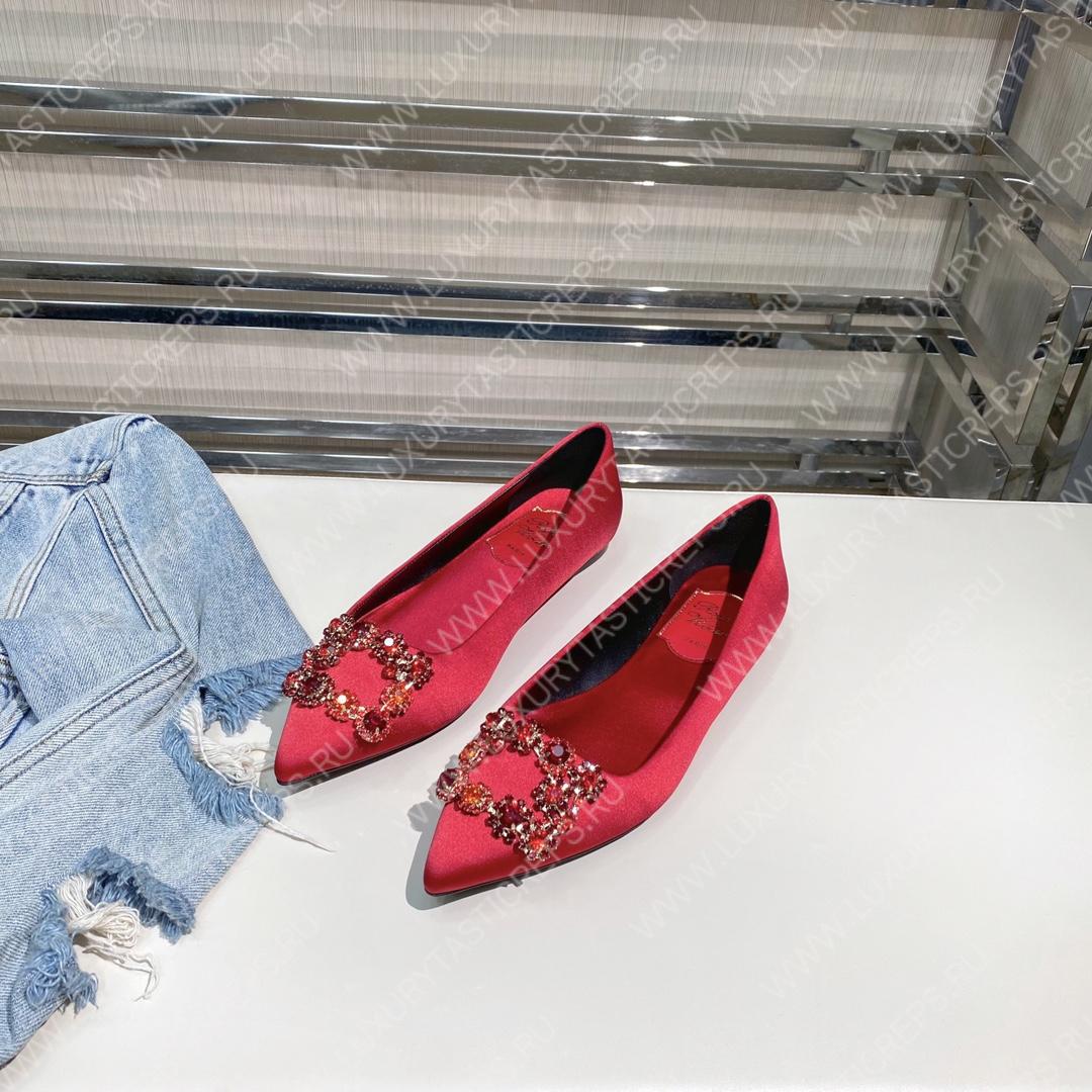 ROGER VIVER FLOWER STRASS BUCKLE PUMPS RED RVW4141