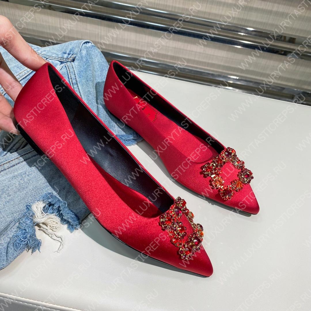 ROGER VIVER FLOWER STRASS BUCKLE PUMPS RED RVW4141