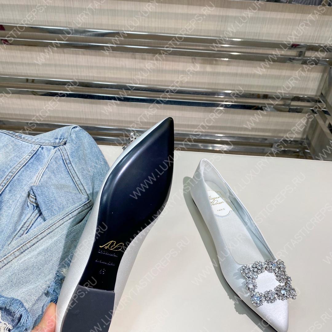 ROGER VIVER FLOWER STRASS BUCKLE PUMPS SILVER RVW4141