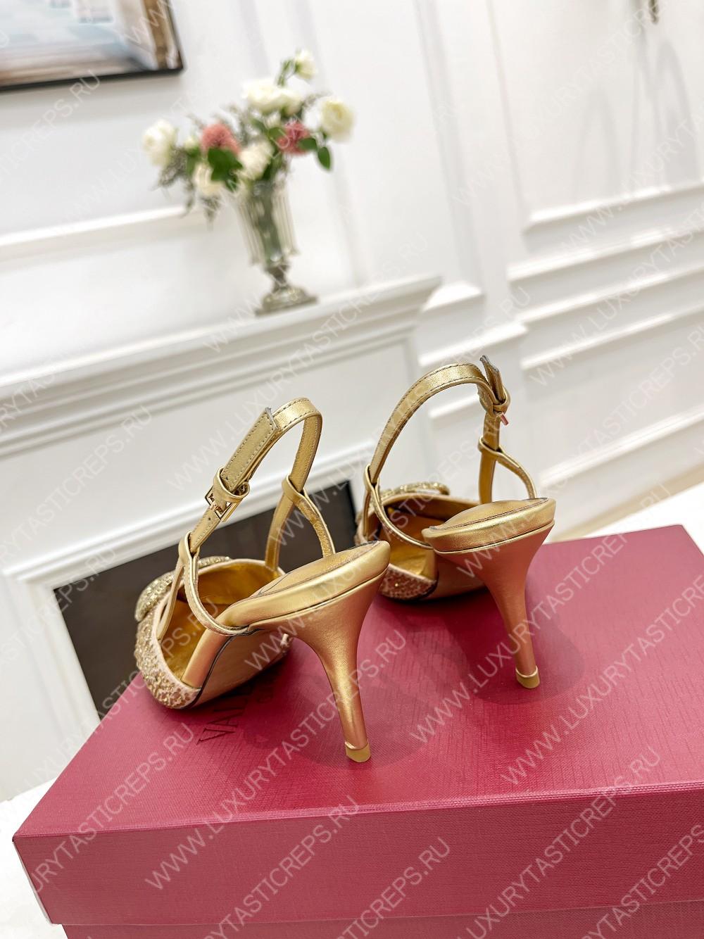 VALENTINO VLOGO SIGNATURE SLINGBACK PUMP GOLDEN ZW2S0R01MZF0NO