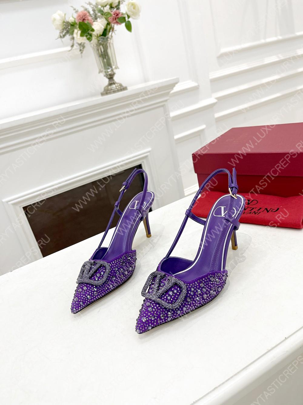 VALENTINO VLOGO SIGNATURE SLINGBACK PUMP PURPLE ZW2S0R01MZF0NO