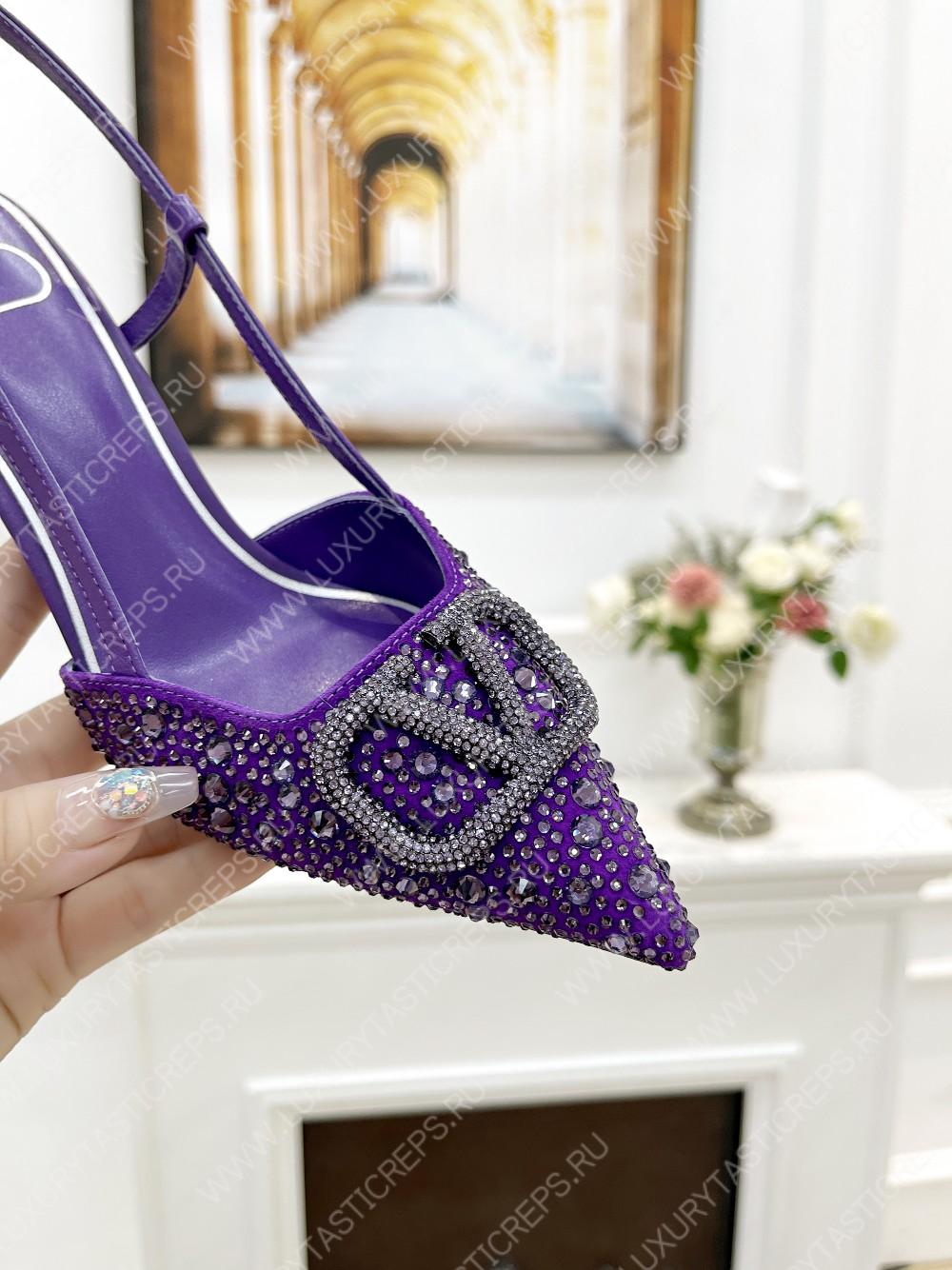 VALENTINO VLOGO SIGNATURE SLINGBACK PUMP PURPLE ZW2S0R01MZF0NO