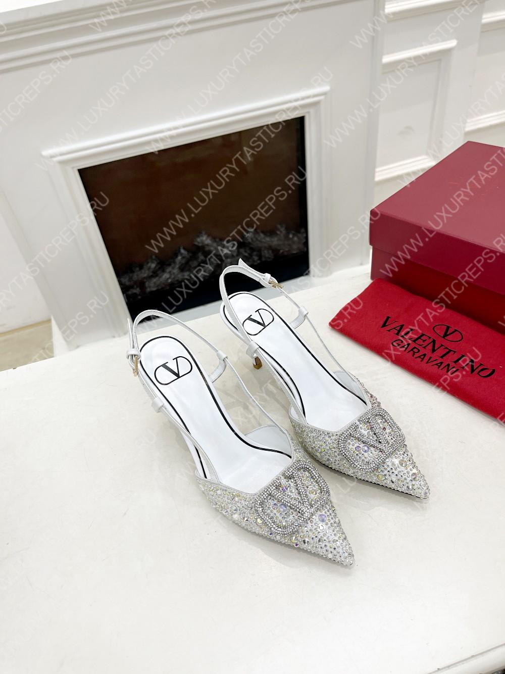 VALENTINO VLOGO SIGNATURE SLINGBACK PUMP SILVER ZW2S0R01MZF0NO