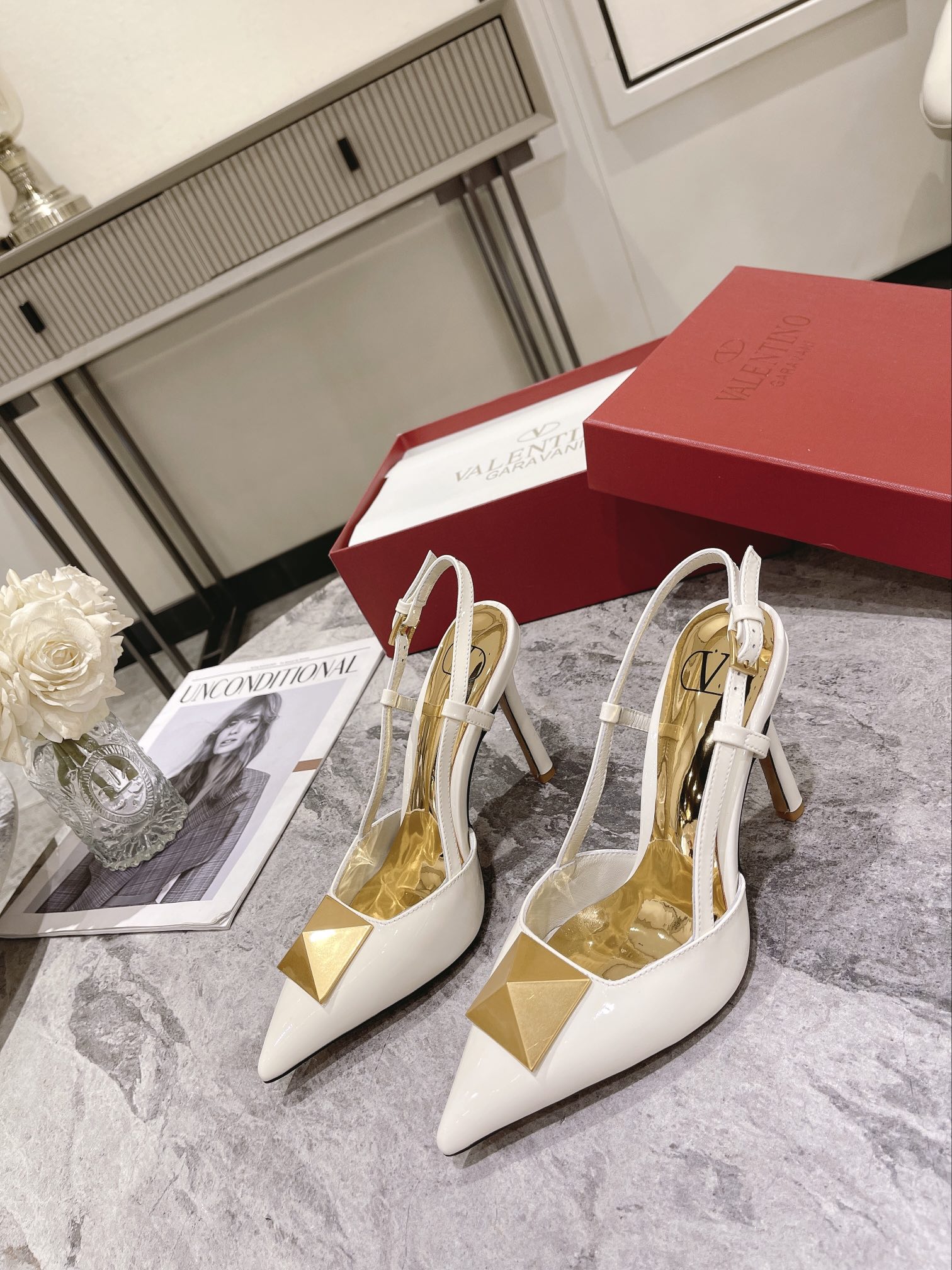 VALENTINO SLINGBACK LIGHT IVORY WS0R01TMK