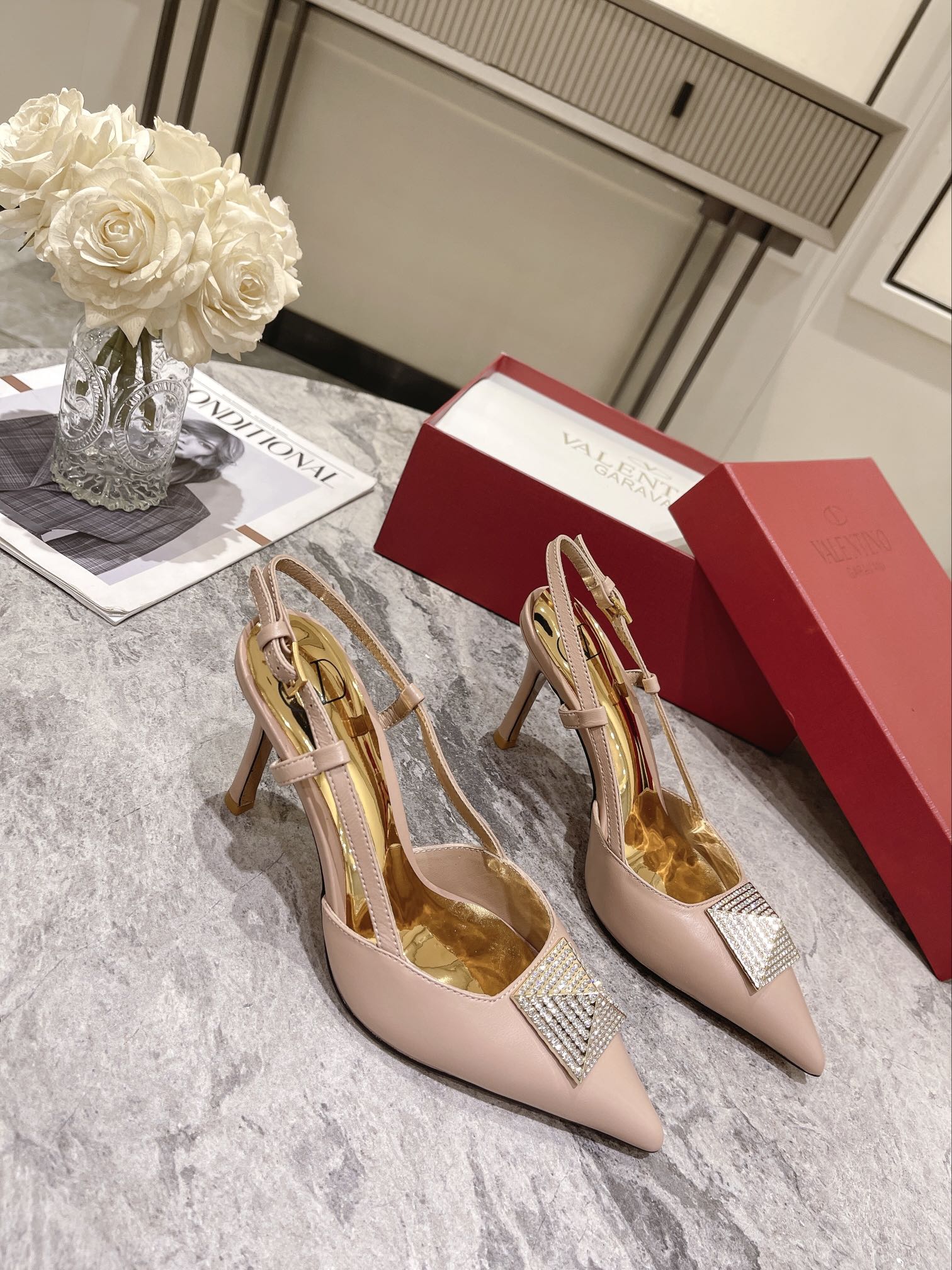 VALENTINO SLINGBACK ROSE CANELLE WS0R01TMK