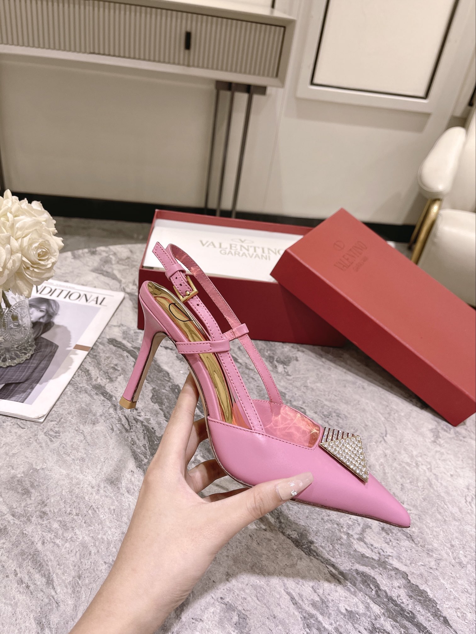 VALENTINO SLINGBACK PINK WS0R01TMK