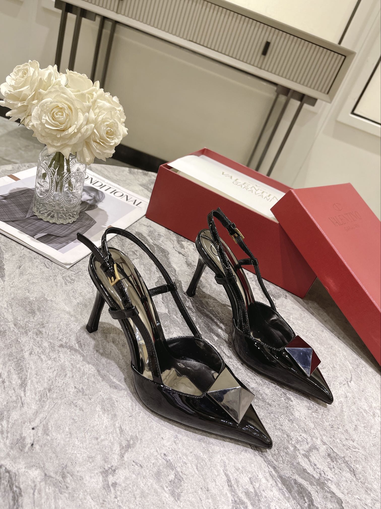 VALENTINO SLINGBACK BLACK WS0R01TMK