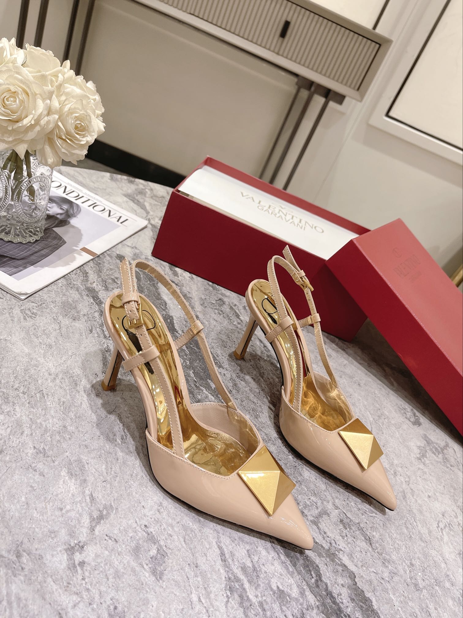 VALENTINO SLINGBACK ROSE CANNELLE WS0R01TMK