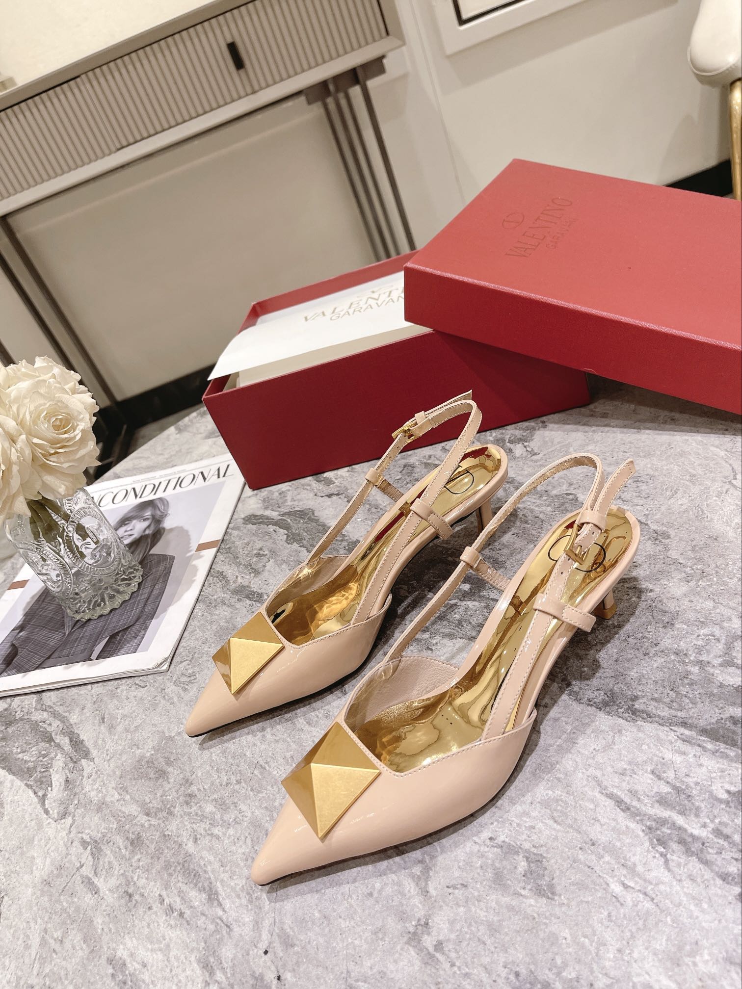 VALENTINO SLINGBACK ROSE CANNELLE WS0R01TMK