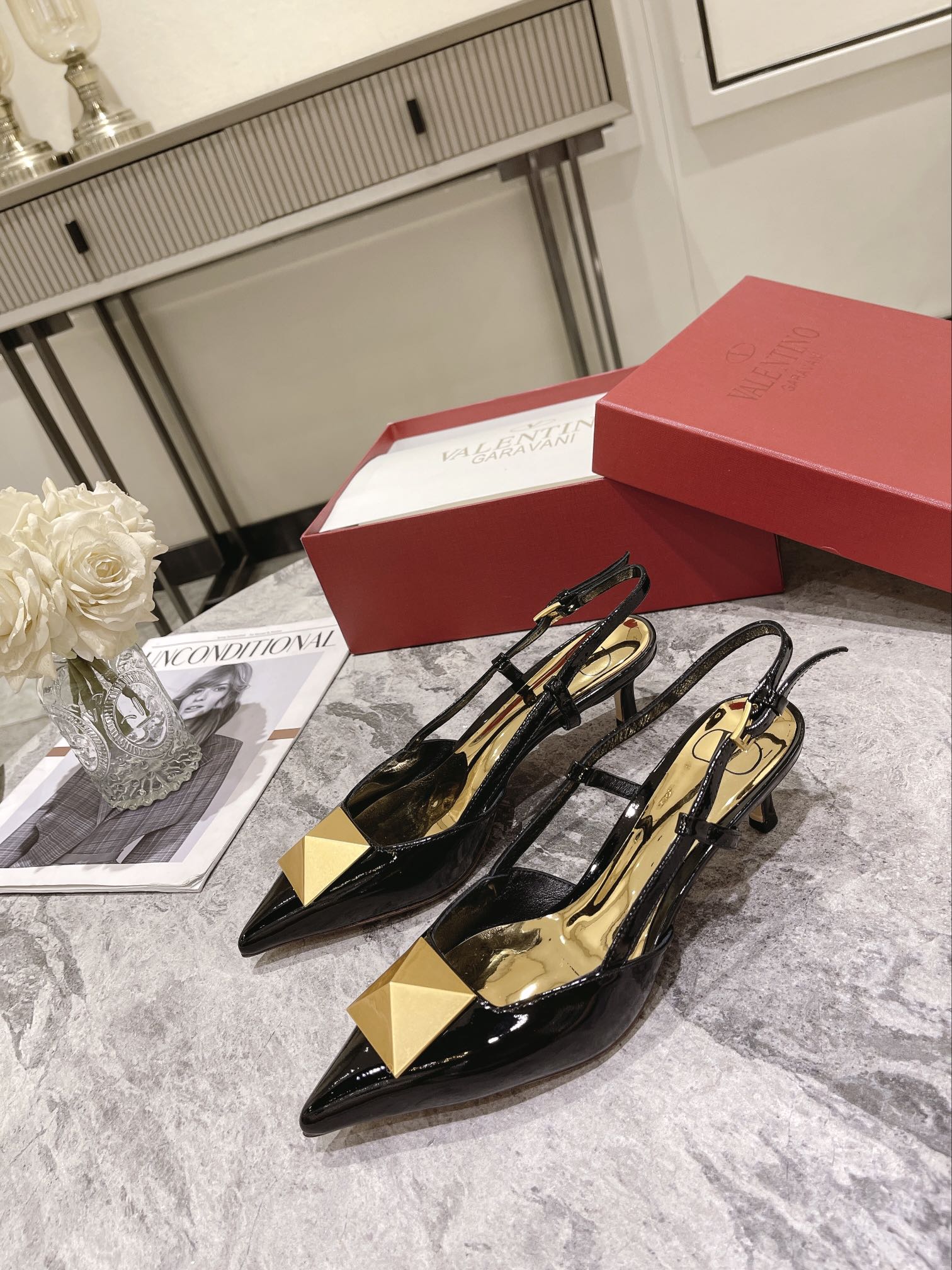 VALENTINO SLINGBACK BLACK WS0R01TMK