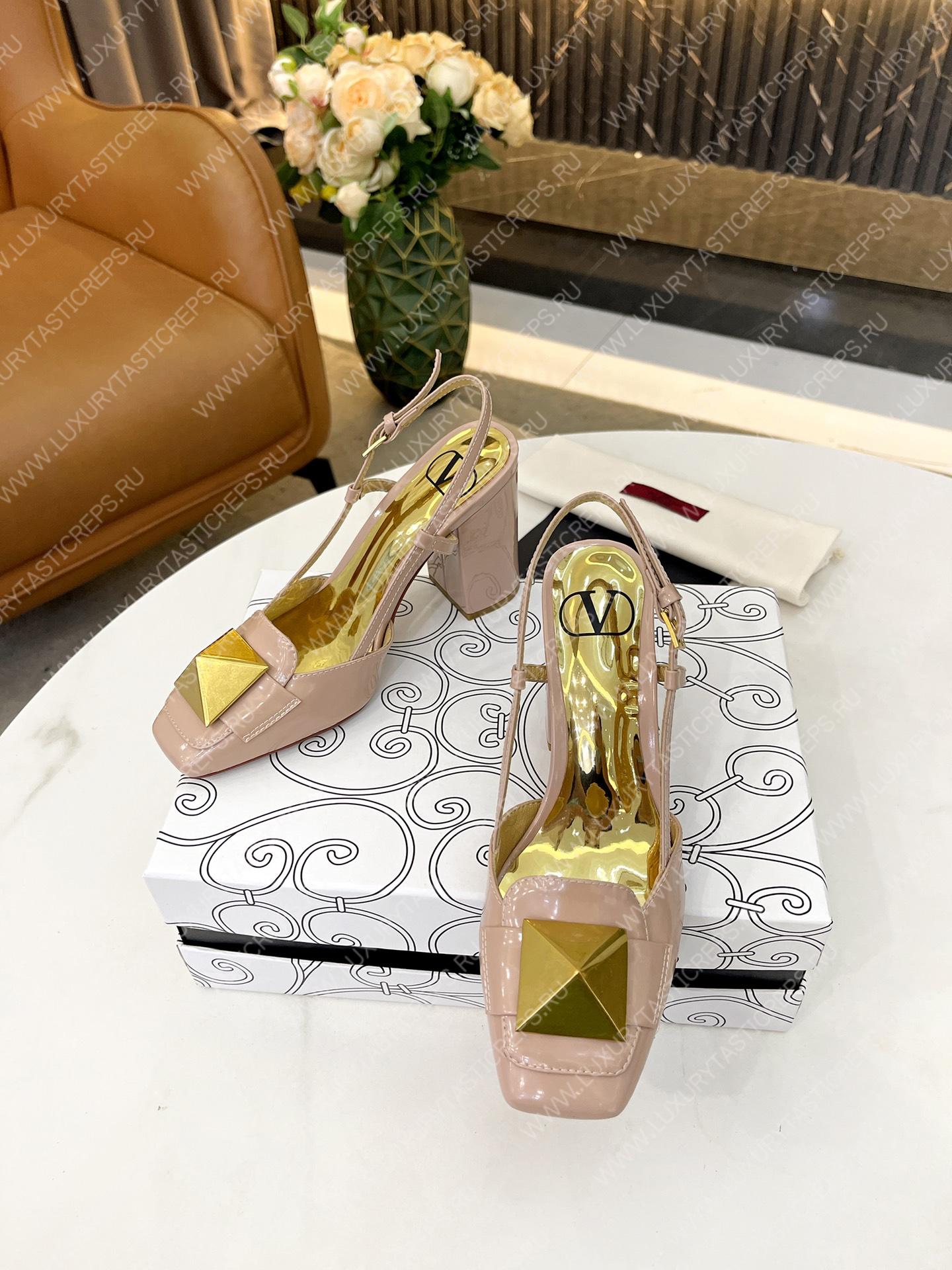 VALENTINO ONE STUD LEATHER SLINGBACK ROSE CANNELLE 1W2S0ER2LAFGF9