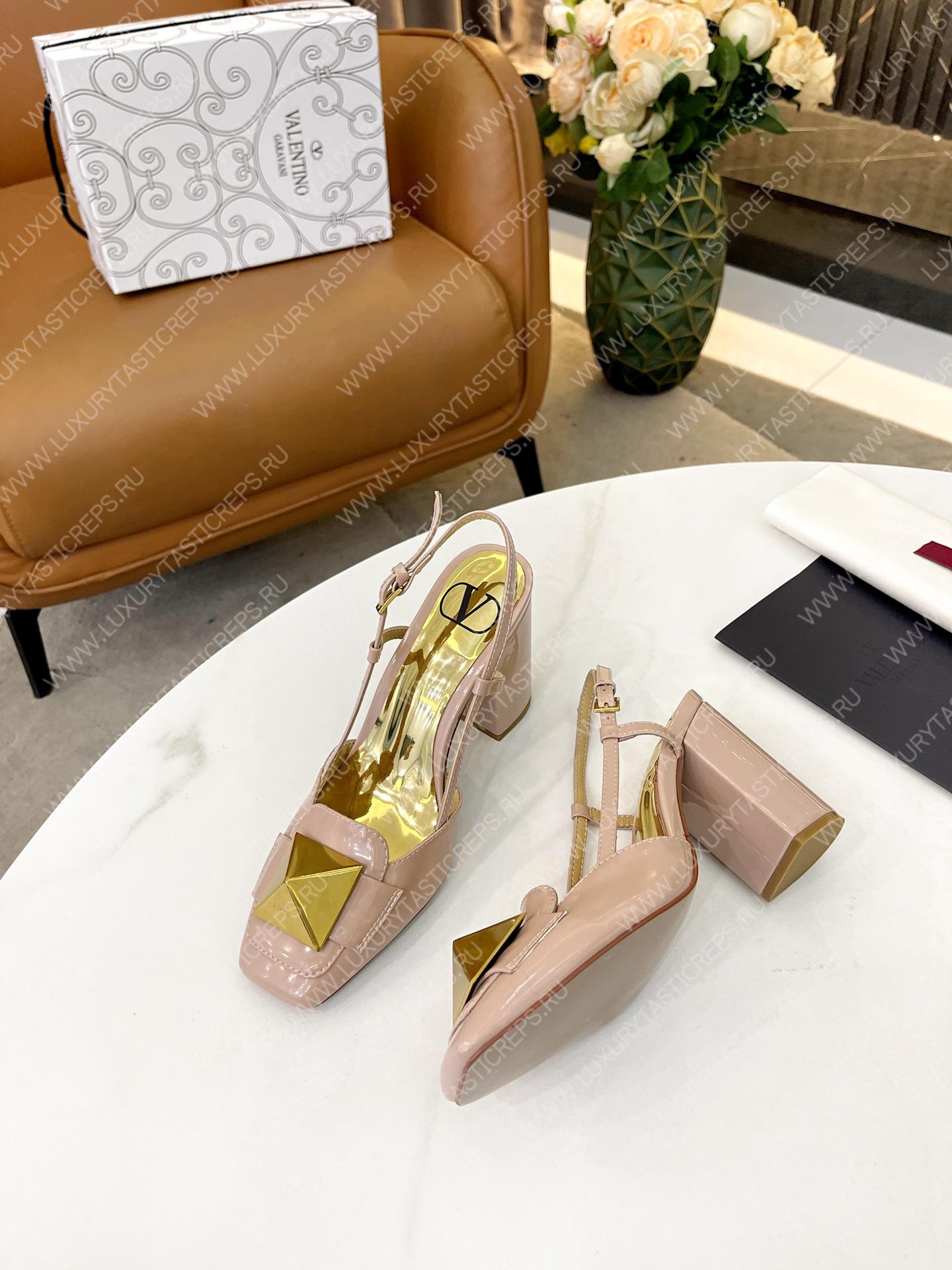 VALENTINO ONE STUD LEATHER SLINGBACK ROSE CANNELLE 1W2S0ER2LAFGF9