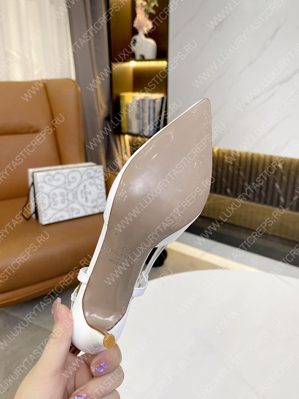 VALENTINO VLOGO SIGNATURE SLINGBACK PUMP WHITE 2W2S0R01TMK