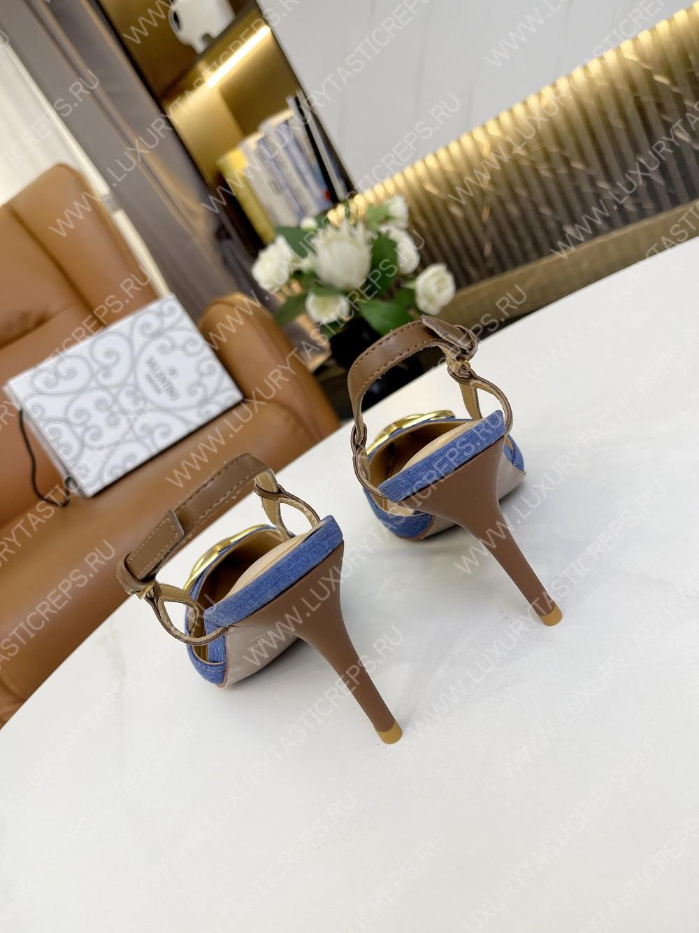 VALENTINO VLOGO SIGNATURE SLINGBACK PUMP BLUE 2W2S0R01TMK