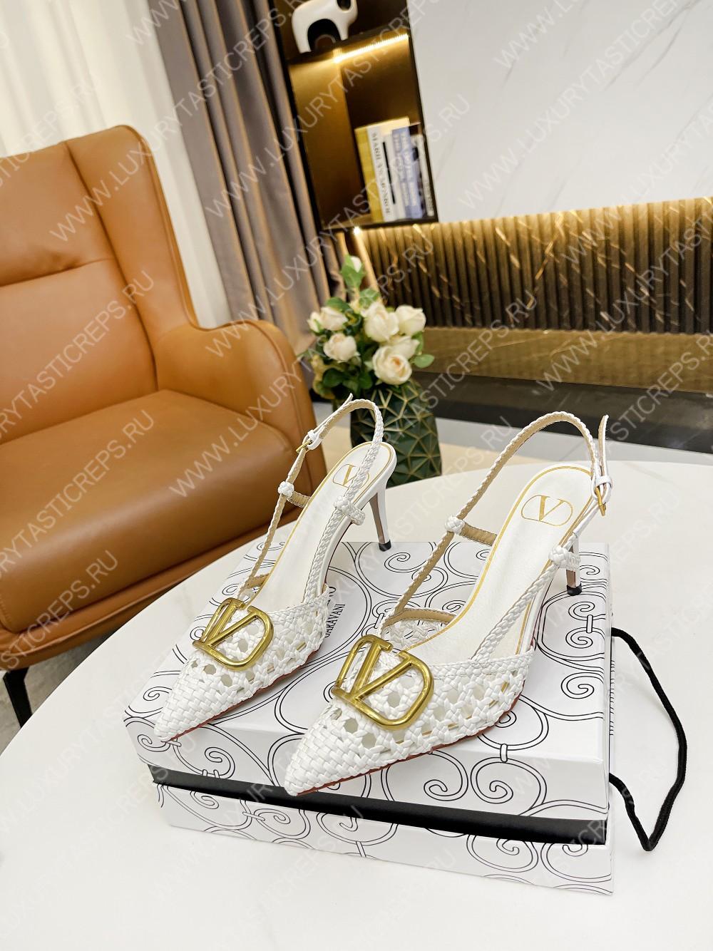 VALENTINO VLOGO SIGNATURE SLINGBACK PUMP WHITE 2W2S0R01TMK