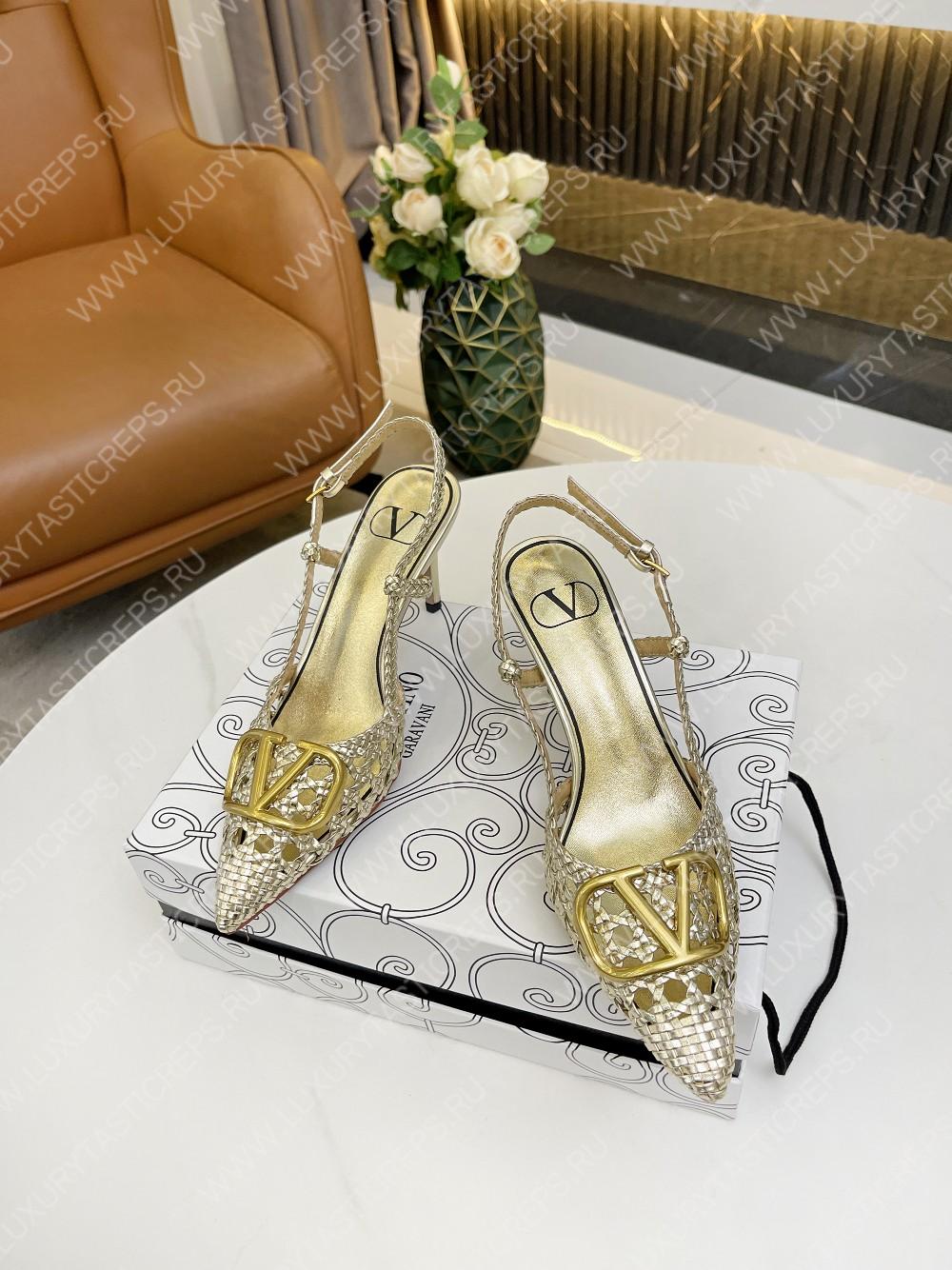 VALENTINO VLOGO SIGNATURE SLINGBACK PUMP PLATINUM 2W2S0R01TMK