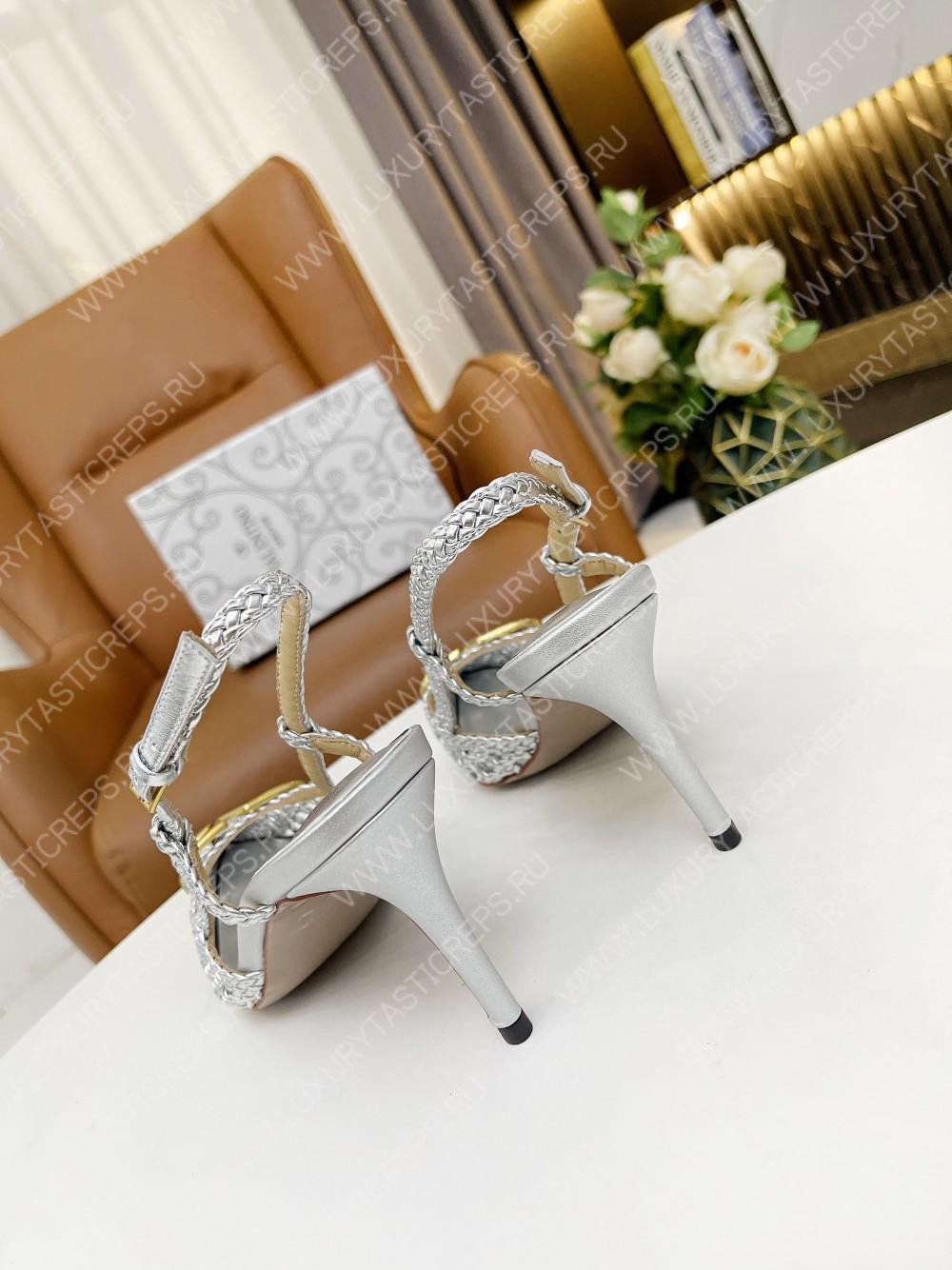 VALENTINO VLOGO SIGNATURE SLINGBACK PUMP SILVER 2W2S0R01TMK