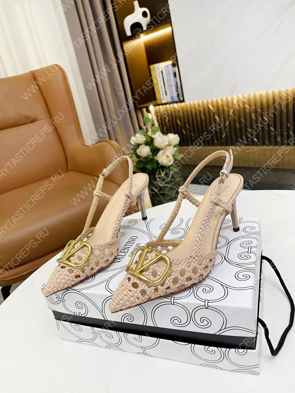 VALENTINO VLOGO SIGNATURE SLINGBACK PUMP POWDER ROSE 2W2S0R01TMK