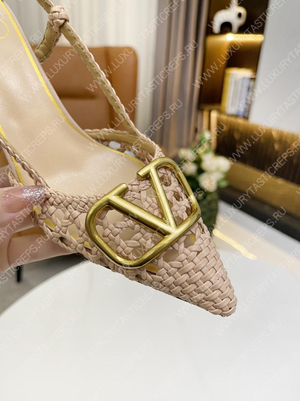 VALENTINO VLOGO SIGNATURE SLINGBACK PUMP POWDER ROSE 2W2S0R01TMK