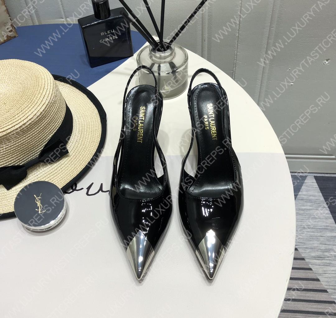 YVES SAINT LAURENT KISS SLINGBACK PUMPS BLACK 7315201TV001000