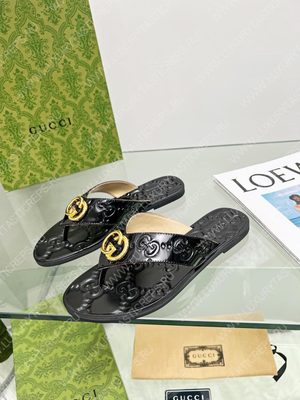 G*u*i gg thong web sandal black 612138