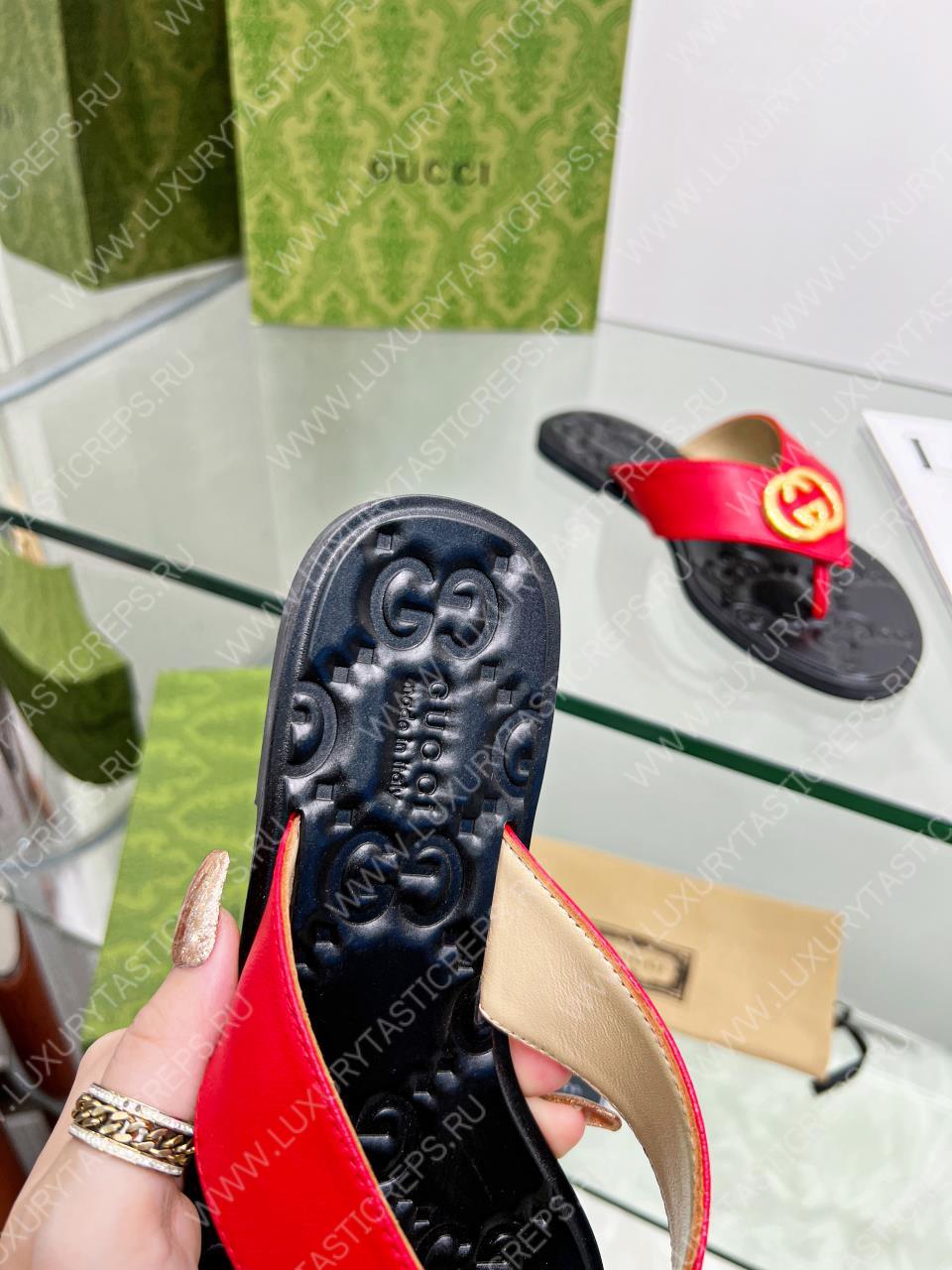 G*u*i gg thong web sandal red 612138