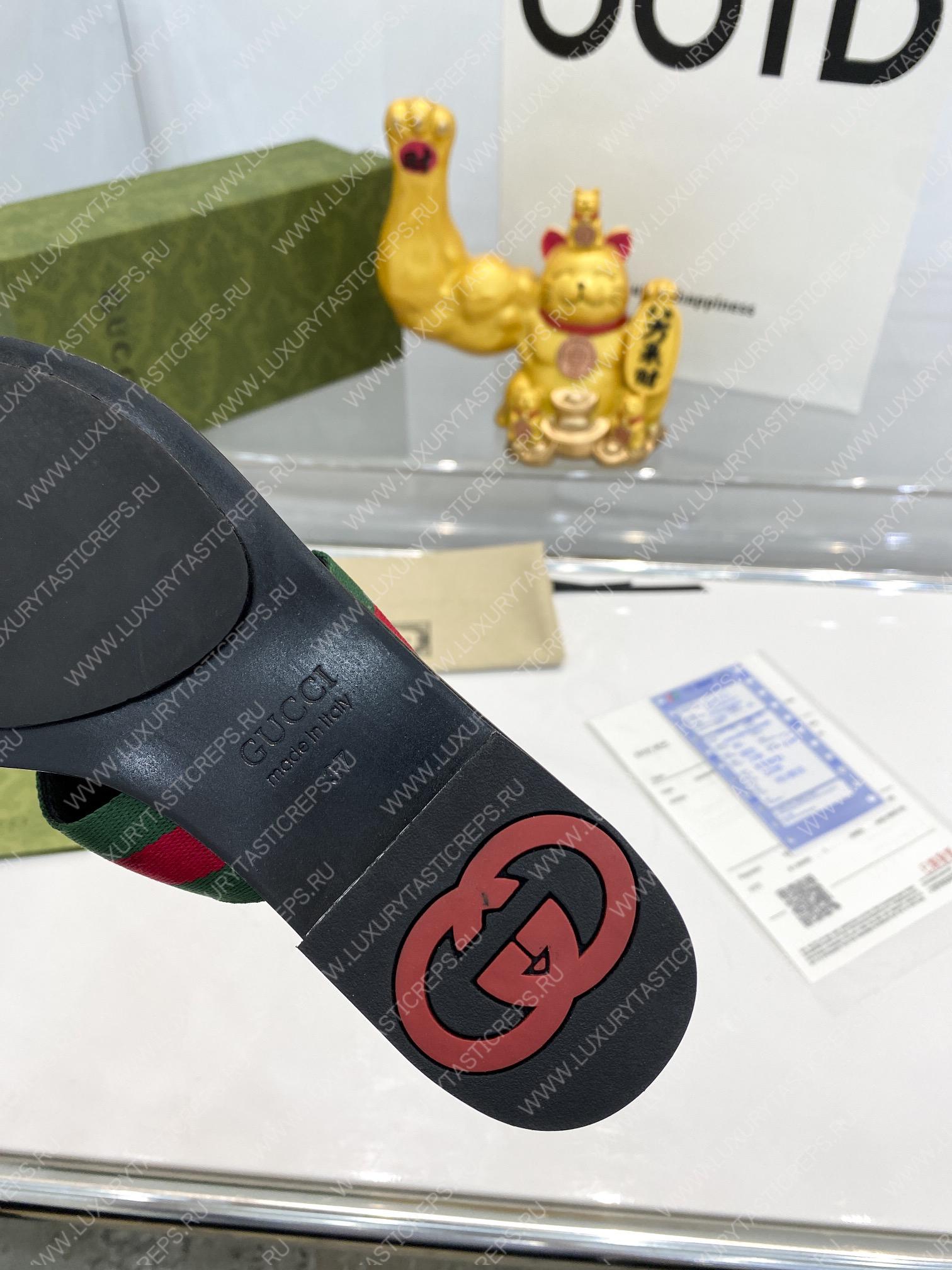G*u*i gg thong web sandal green and red 612138