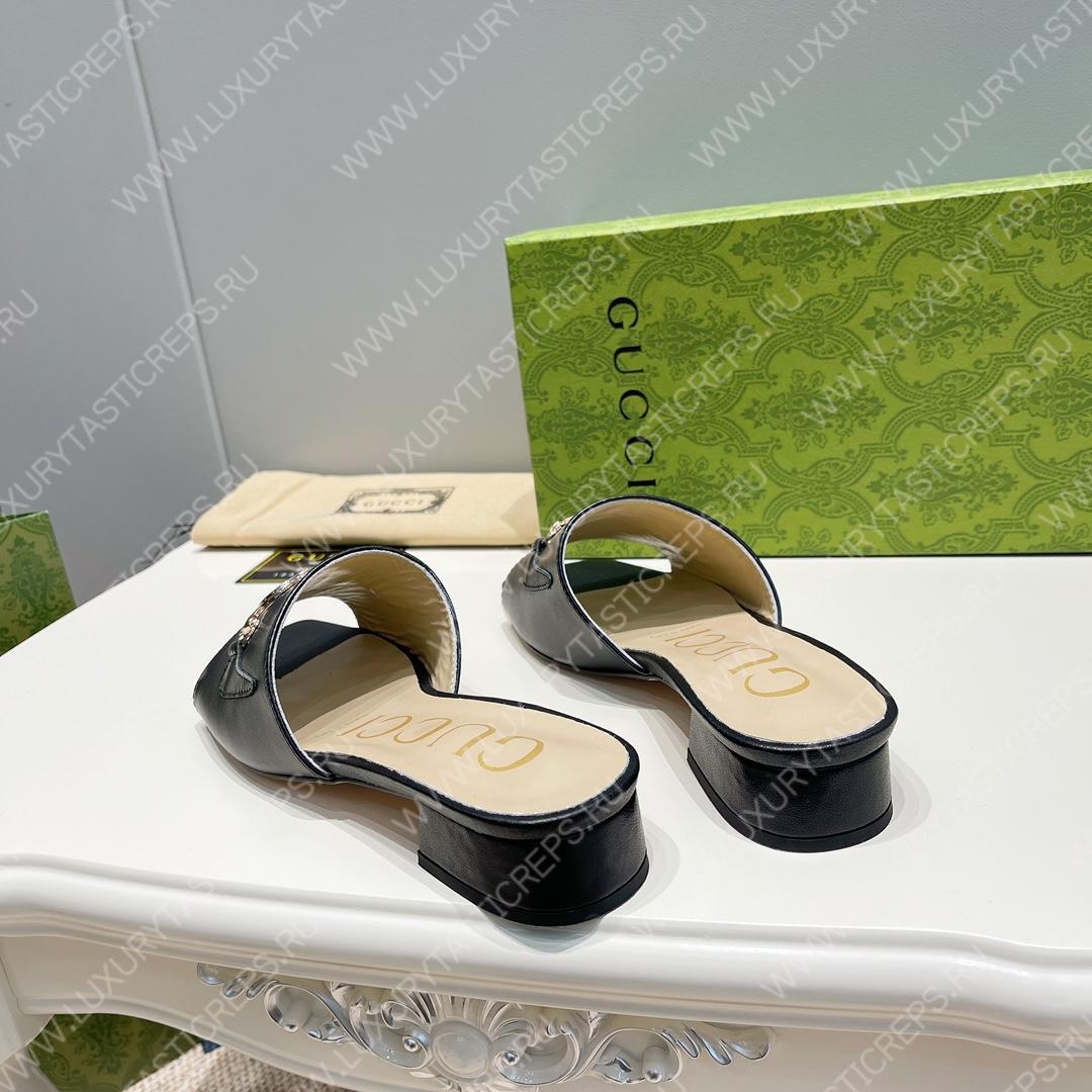 G*u*i interlocking g sandal black 694451