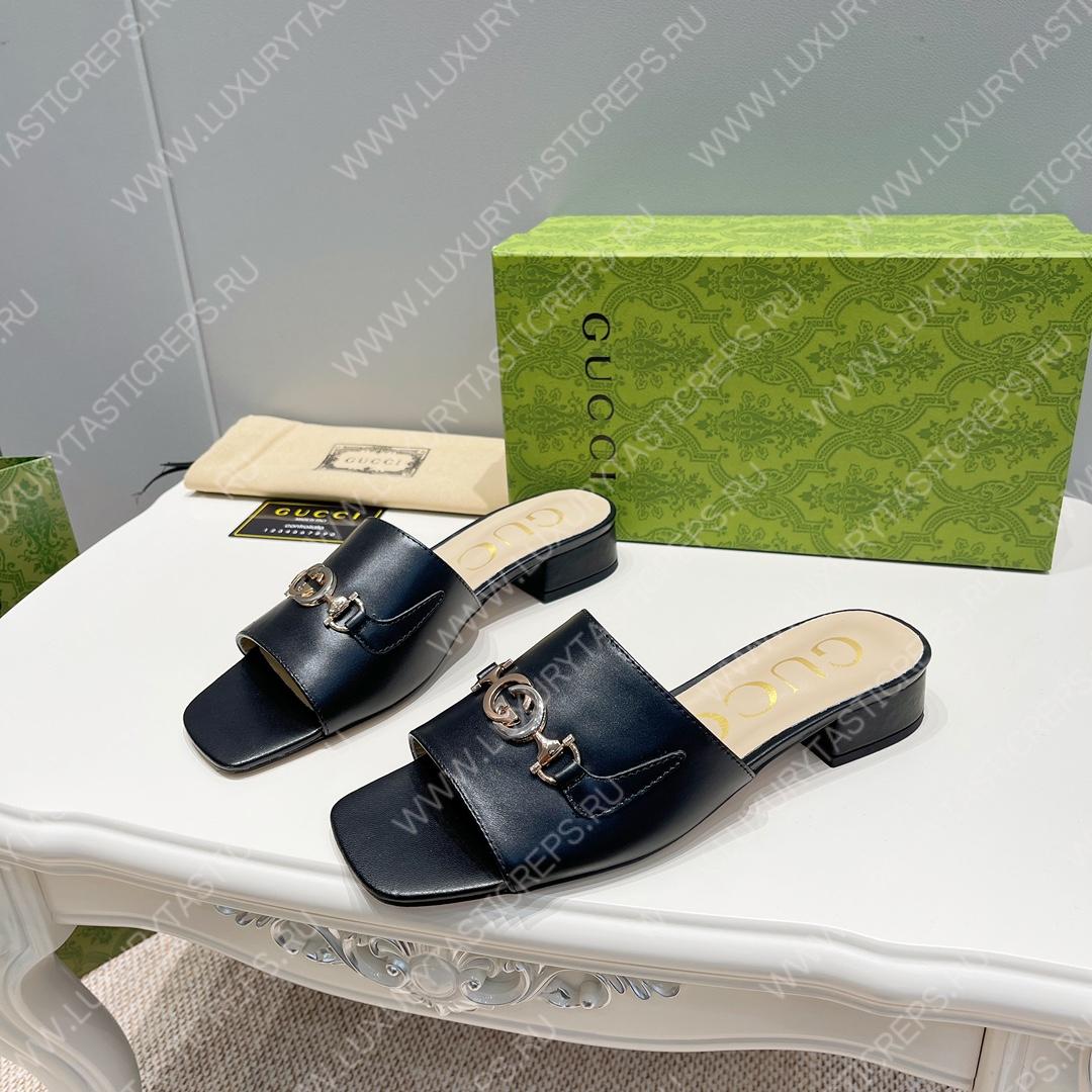 G*u*i interlocking g sandal black 694451