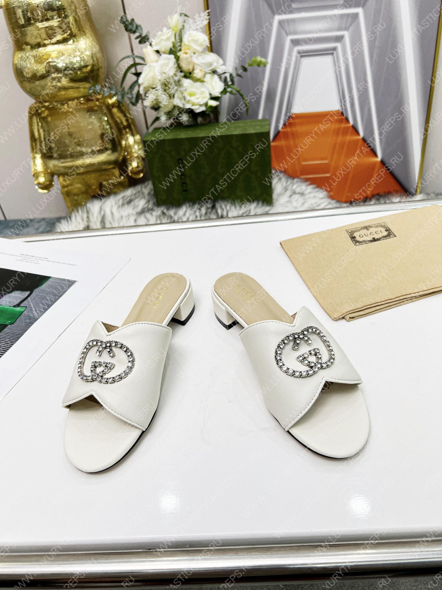 G*u*i bruce sandals silk leather white 690284b8b204862