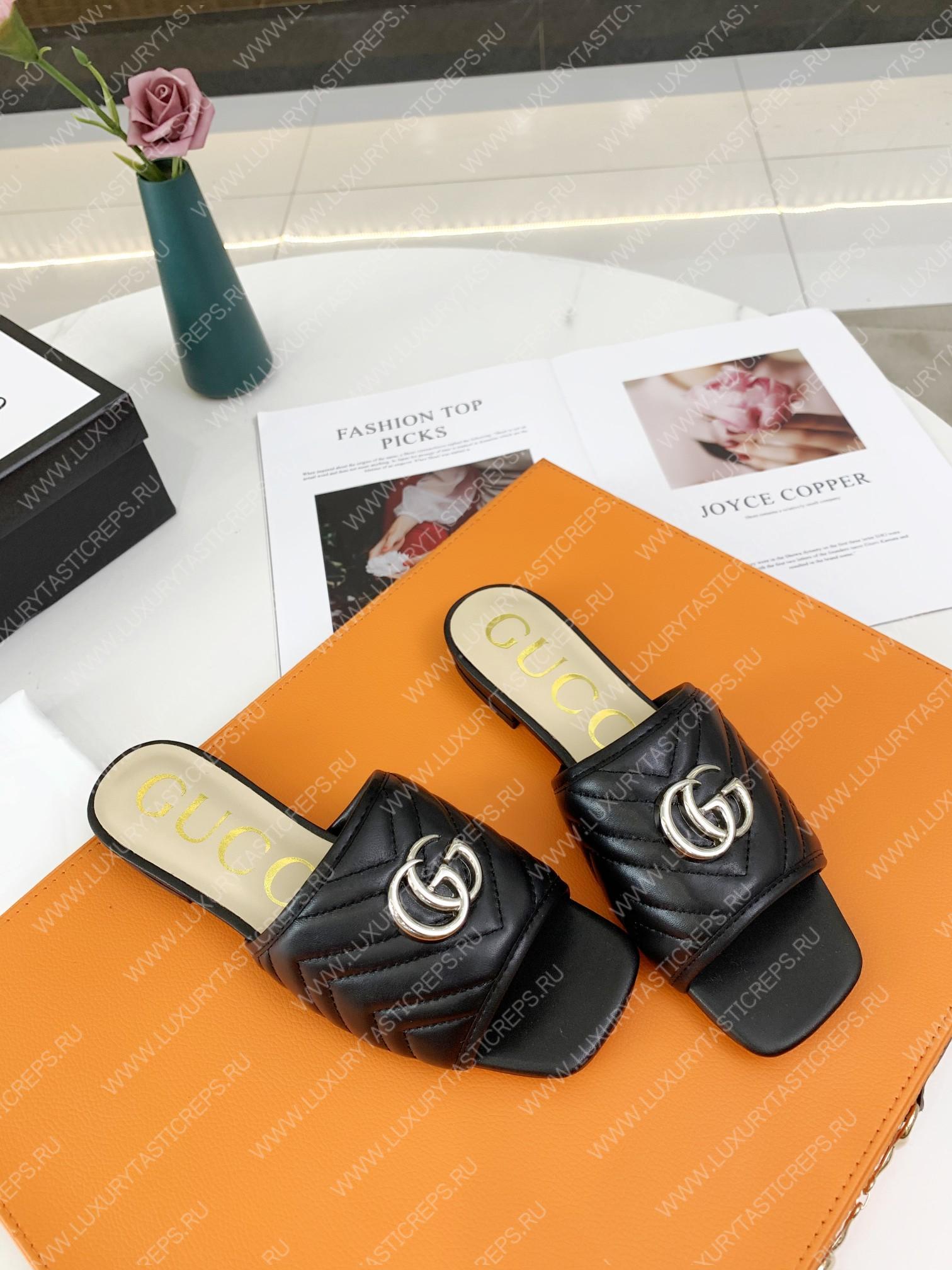G*u*i double g open toe sandals black 15425109