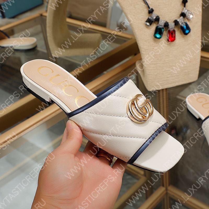 G*u*i leather white mules 26327290