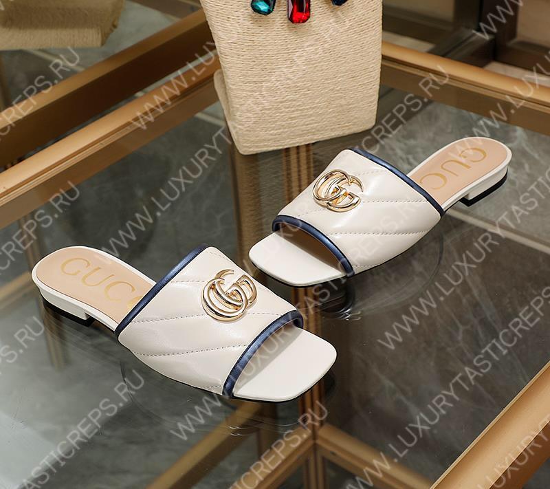 G*u*i leather white mules 26327290