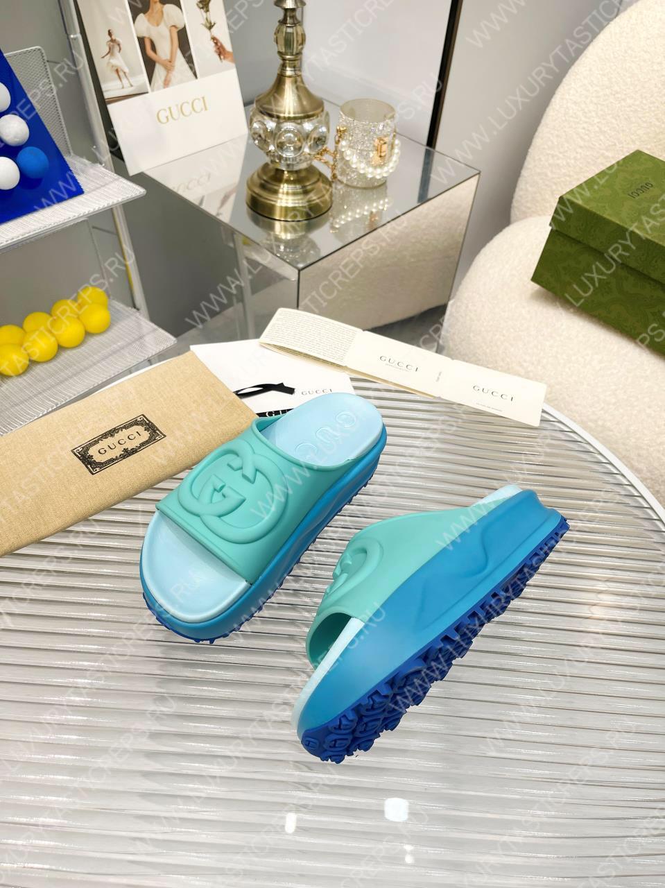 G*u*i slide sandal turquoise 692845
