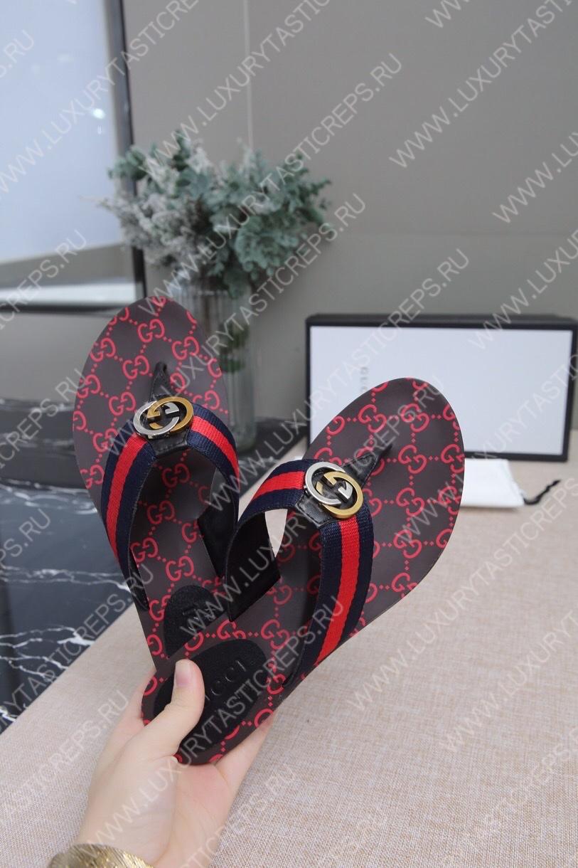 G*u*i gg web sandals black kaki/red 612138