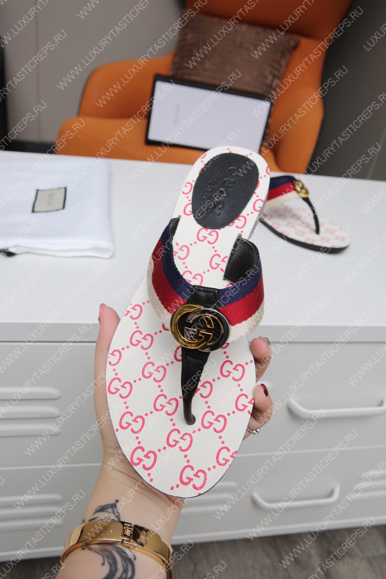 G*u*i gg web sandals blue/red/white 612138