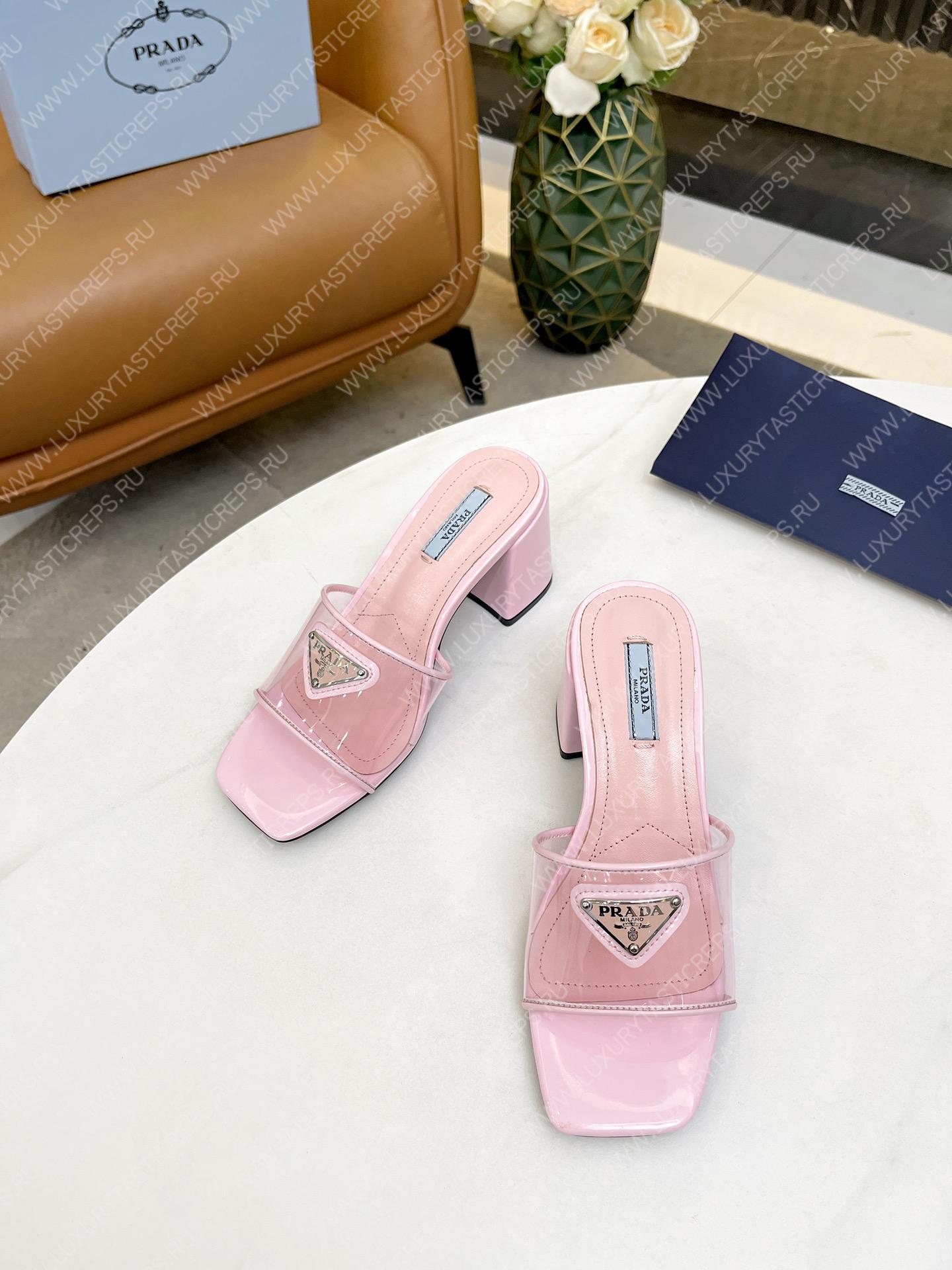 Pra*a plexiglas and patent leather sandals pink 1xx644
